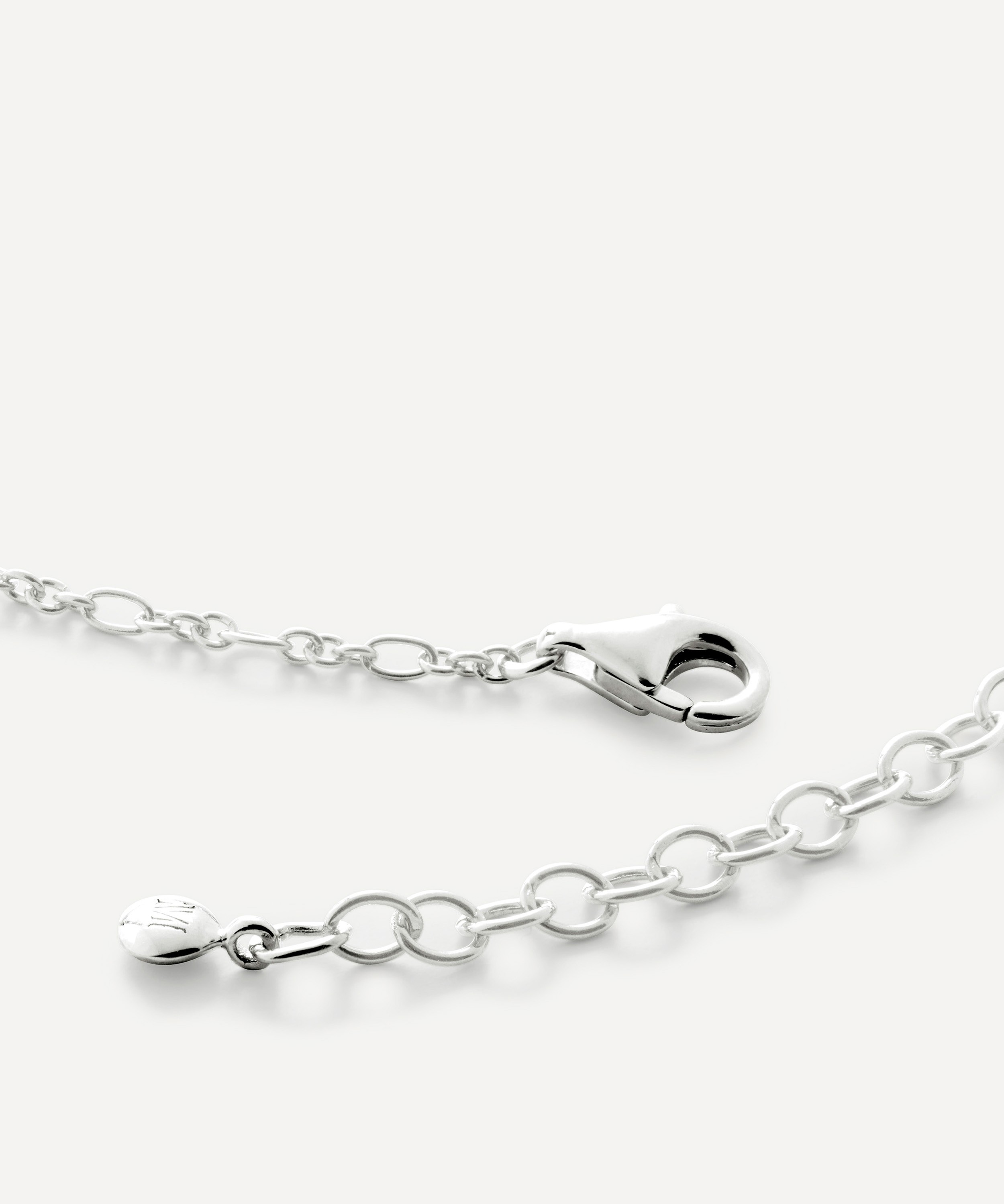 Monica Vinader - Sterling Silver Diamond Essential Large Pendant Necklace image number 2