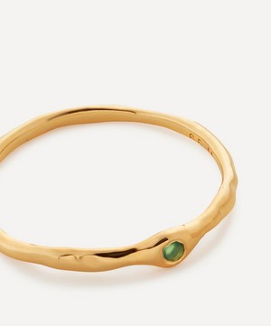 Monica Vinader - 18ct Gold Plated Vermeil Sterling Silver Siren Green Onyx Stacking Ring image number 2