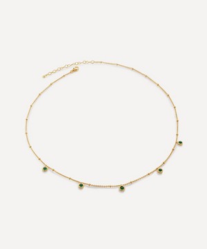 Monica Vinader - 18ct Gold Plated Vermeil Sterling Silver Green Onyx Choker Necklace image number 0