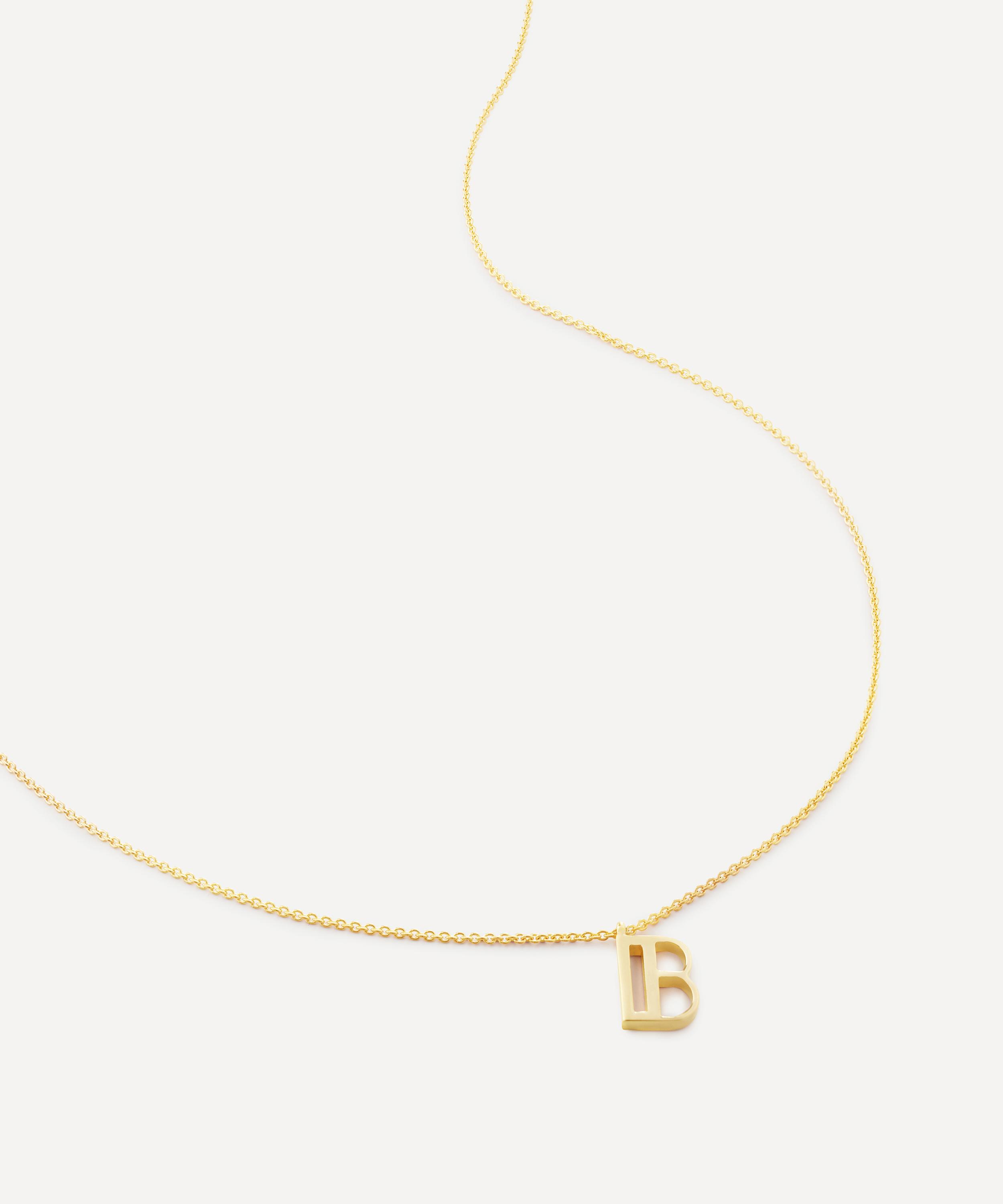 Monica Vinader - 18ct Gold Plated Vermeil Sterling Silver B Initial Alphabet Necklace image number 0