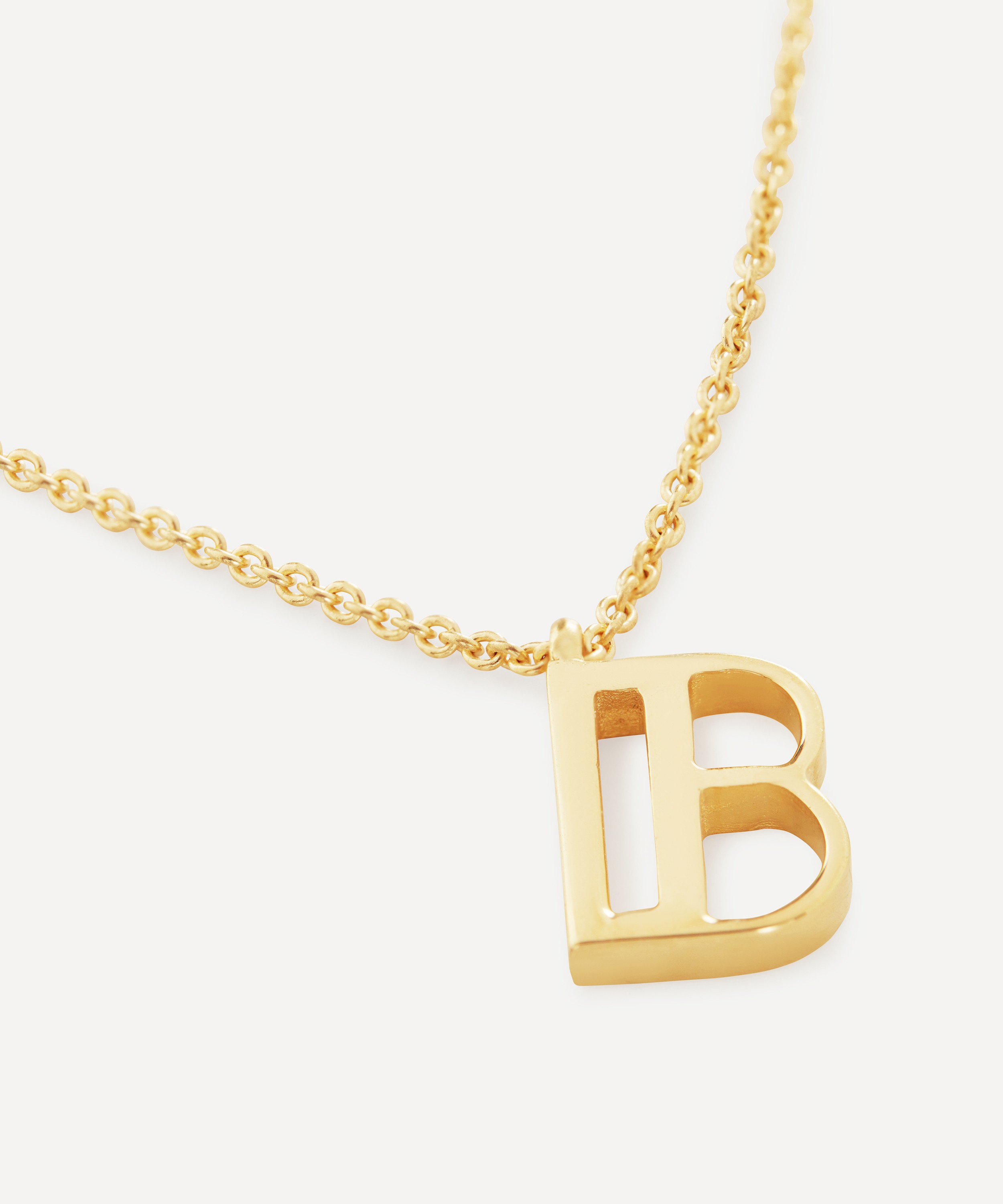 Monica Vinader - 18ct Gold Plated Vermeil Sterling Silver B Initial Alphabet Necklace image number 1