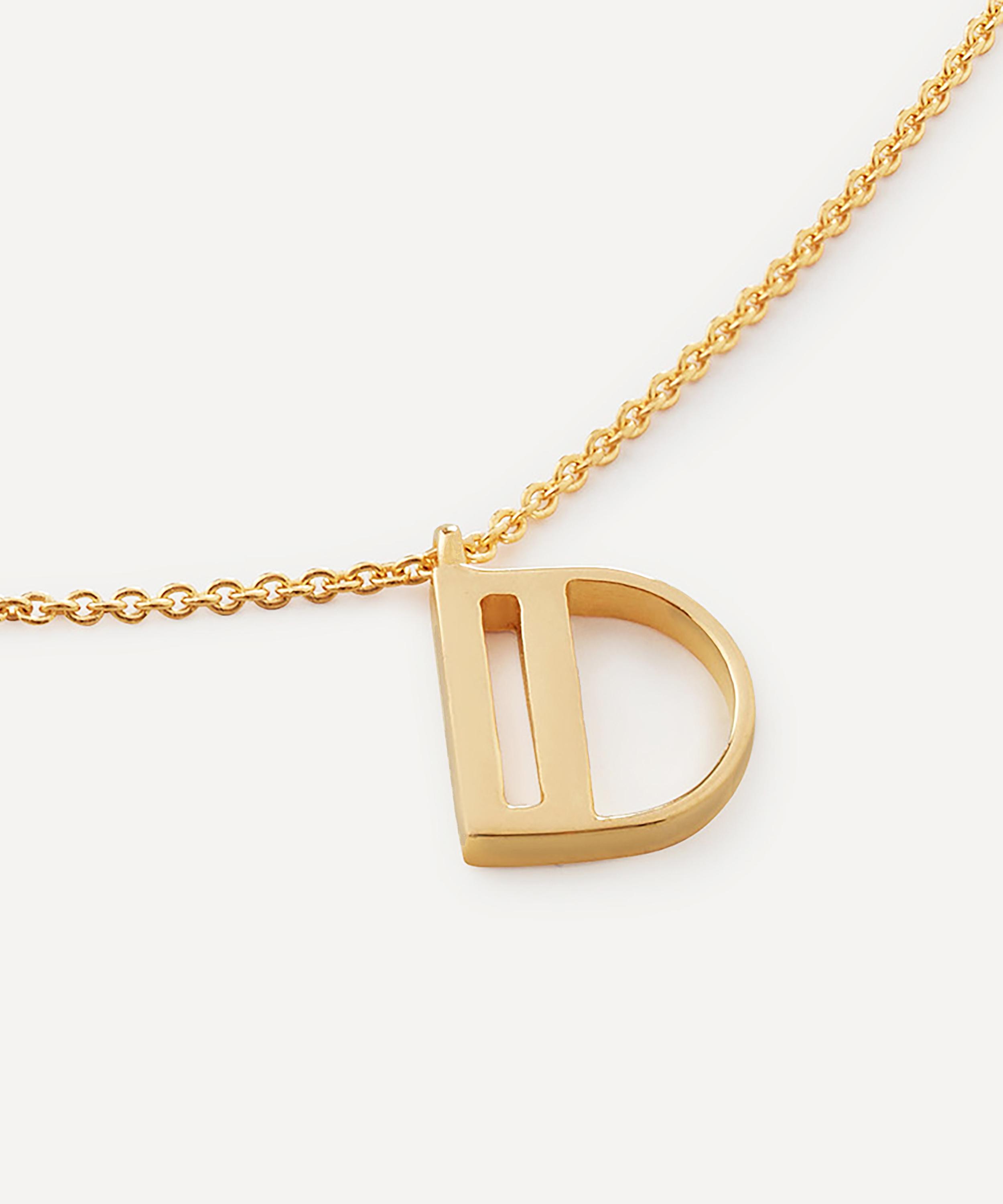 Monica Vinader - 18ct Gold Plated Vermeil Sterling Silver D Initial Alphabet Necklace image number 1