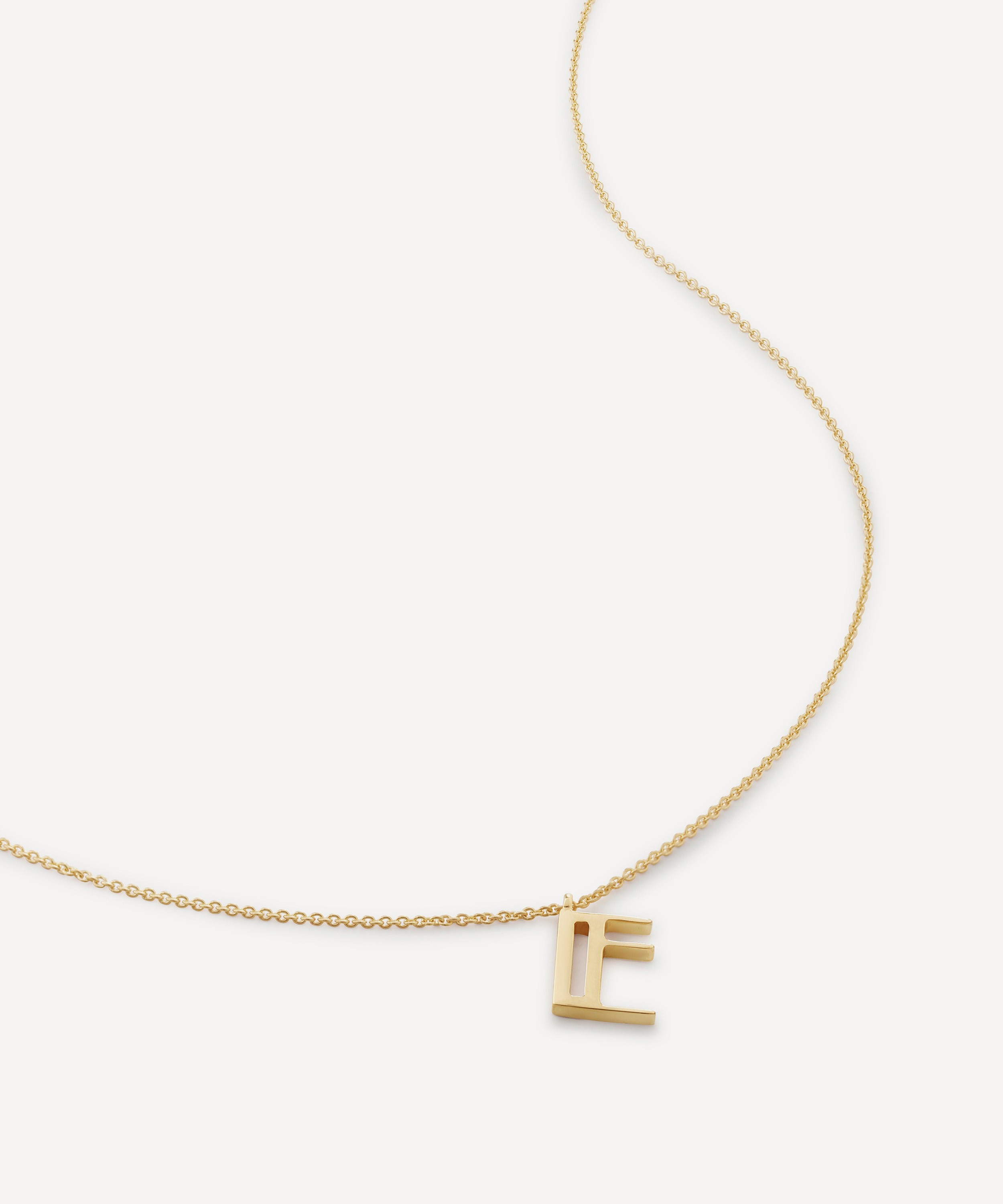 Monica Vinader - 18ct Gold Plated Vermeil Sterling Silver E Initial Alphabet Necklace image number 0