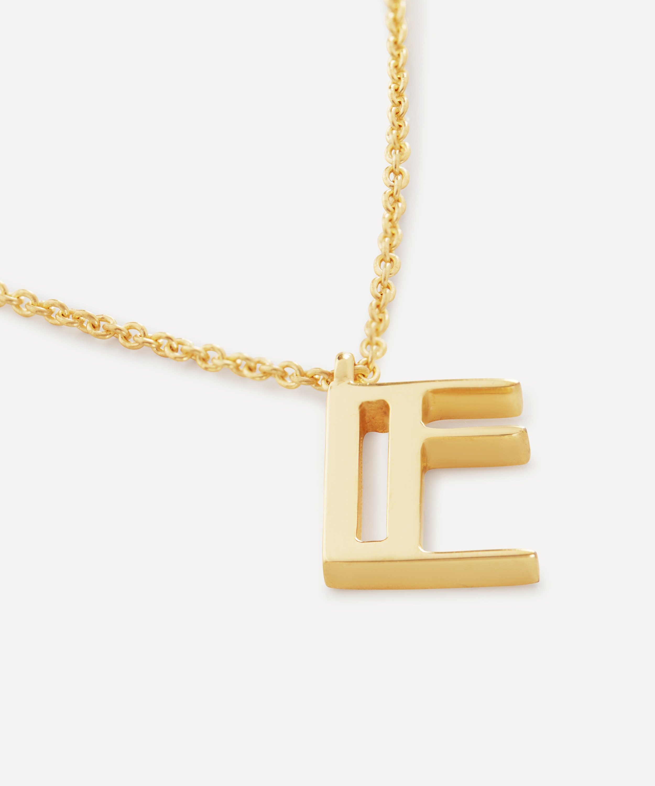 Monica Vinader - 18ct Gold Plated Vermeil Sterling Silver E Initial Alphabet Necklace image number 1