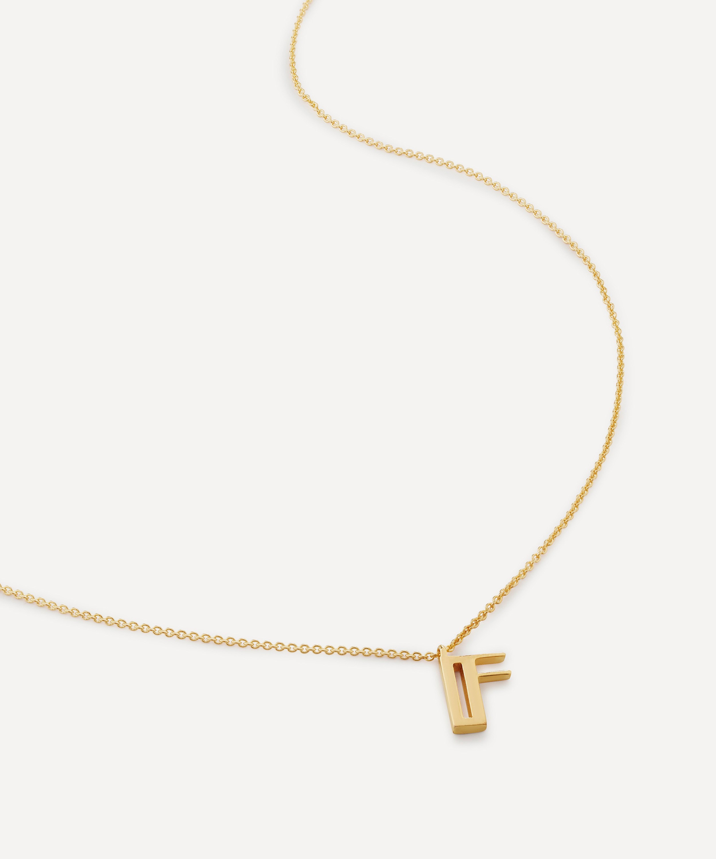Monica Vinader - 18ct Gold Plated Vermeil Sterling Silver F Initial Alphabet Necklace image number 0