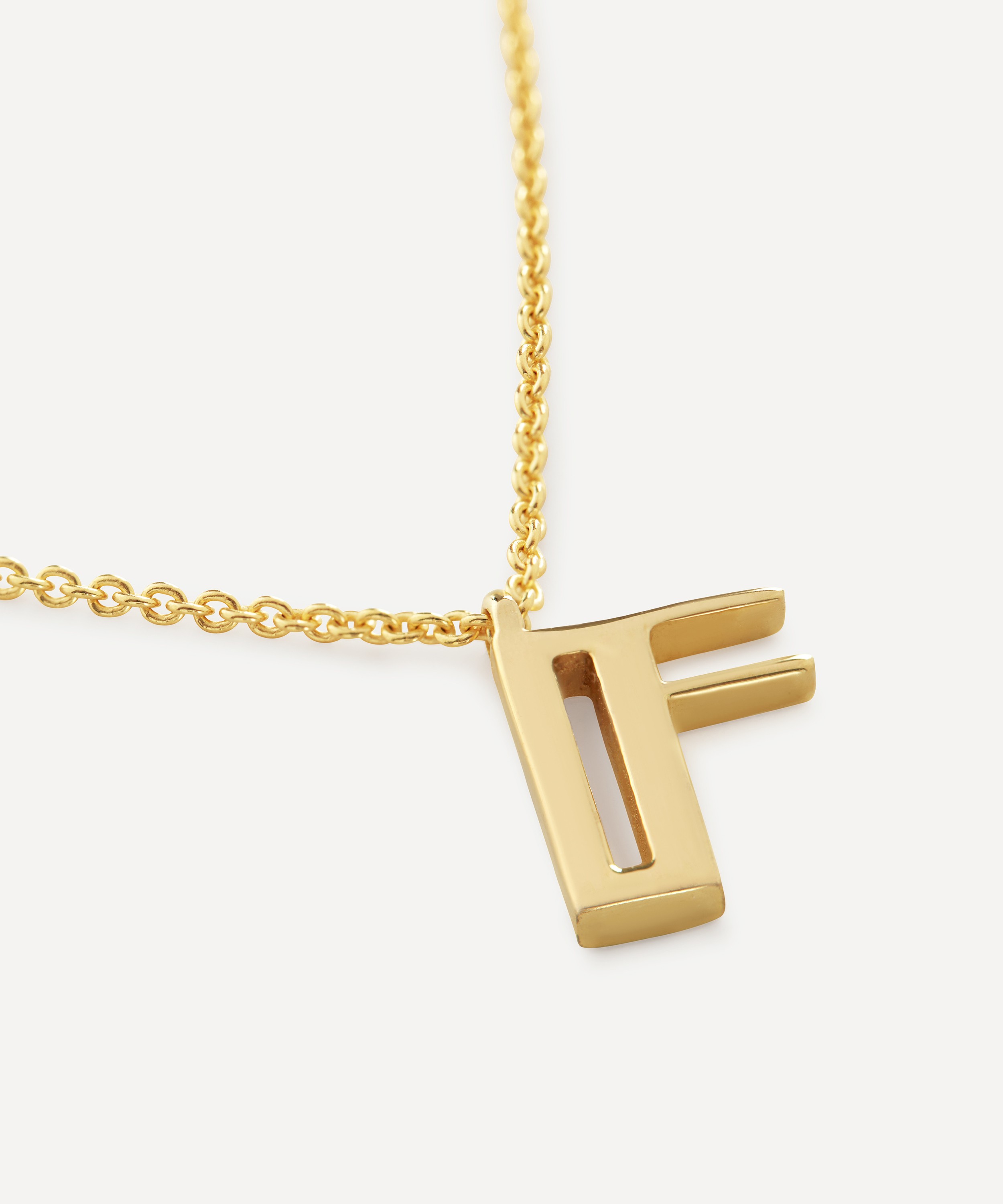 Monica Vinader - 18ct Gold Plated Vermeil Sterling Silver F Initial Alphabet Necklace image number 1