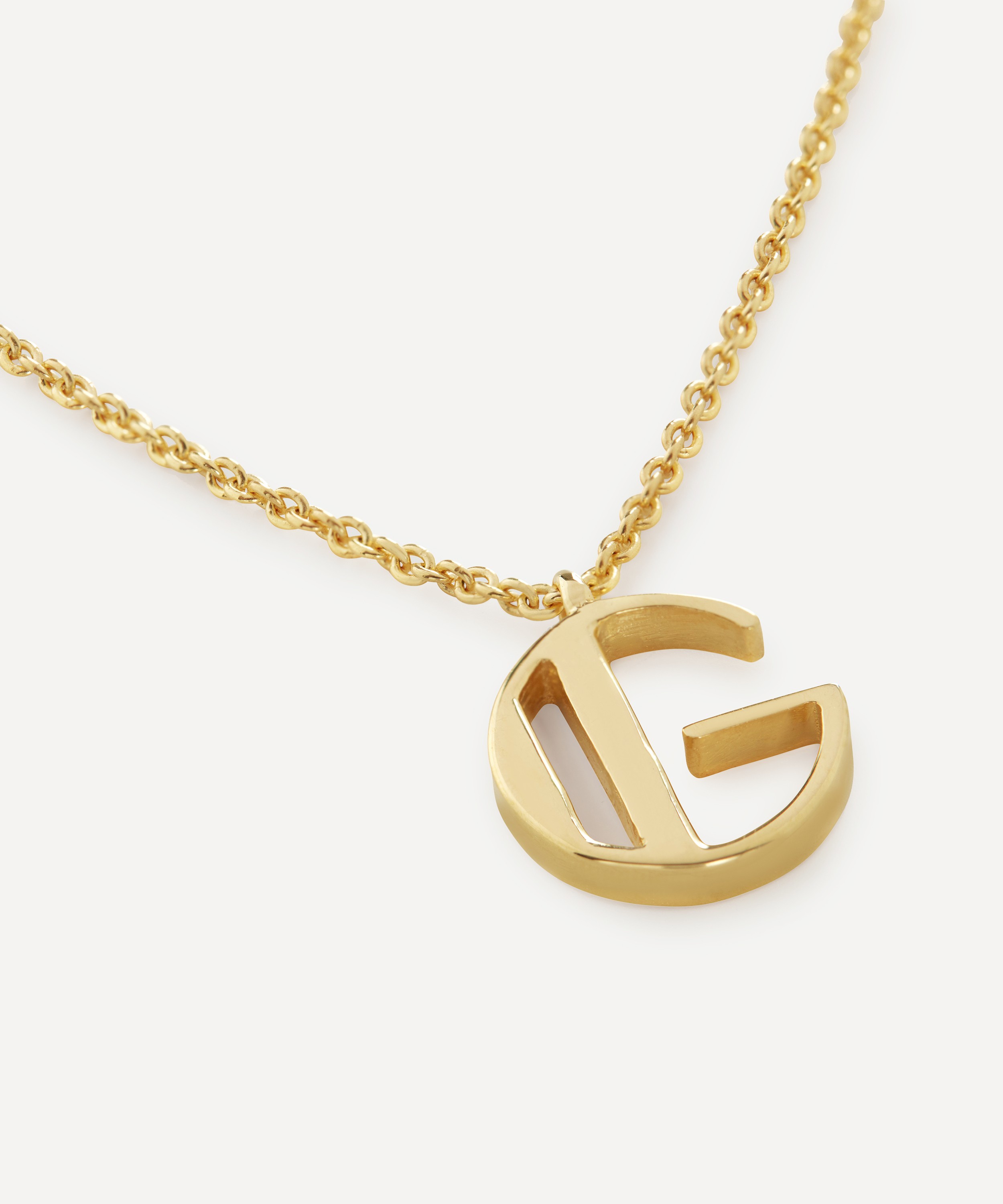 Monica Vinader - 18ct Gold Plated Vermeil Sterling Silver G Initial Alphabet Necklace image number 1