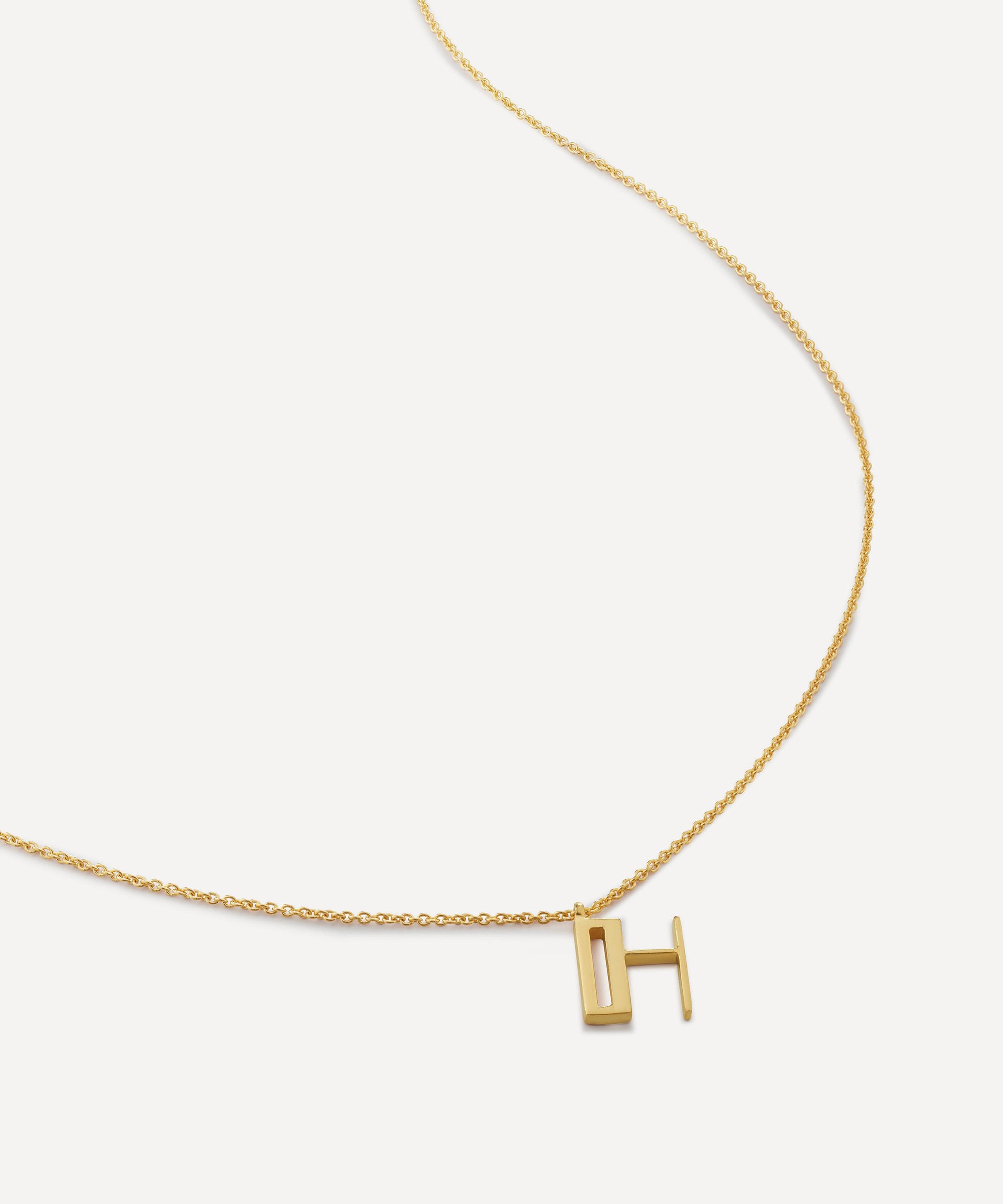 Monica Vinader - 18ct Gold Plated Vermeil Sterling Silver H Initial Alphabet Necklace image number 0