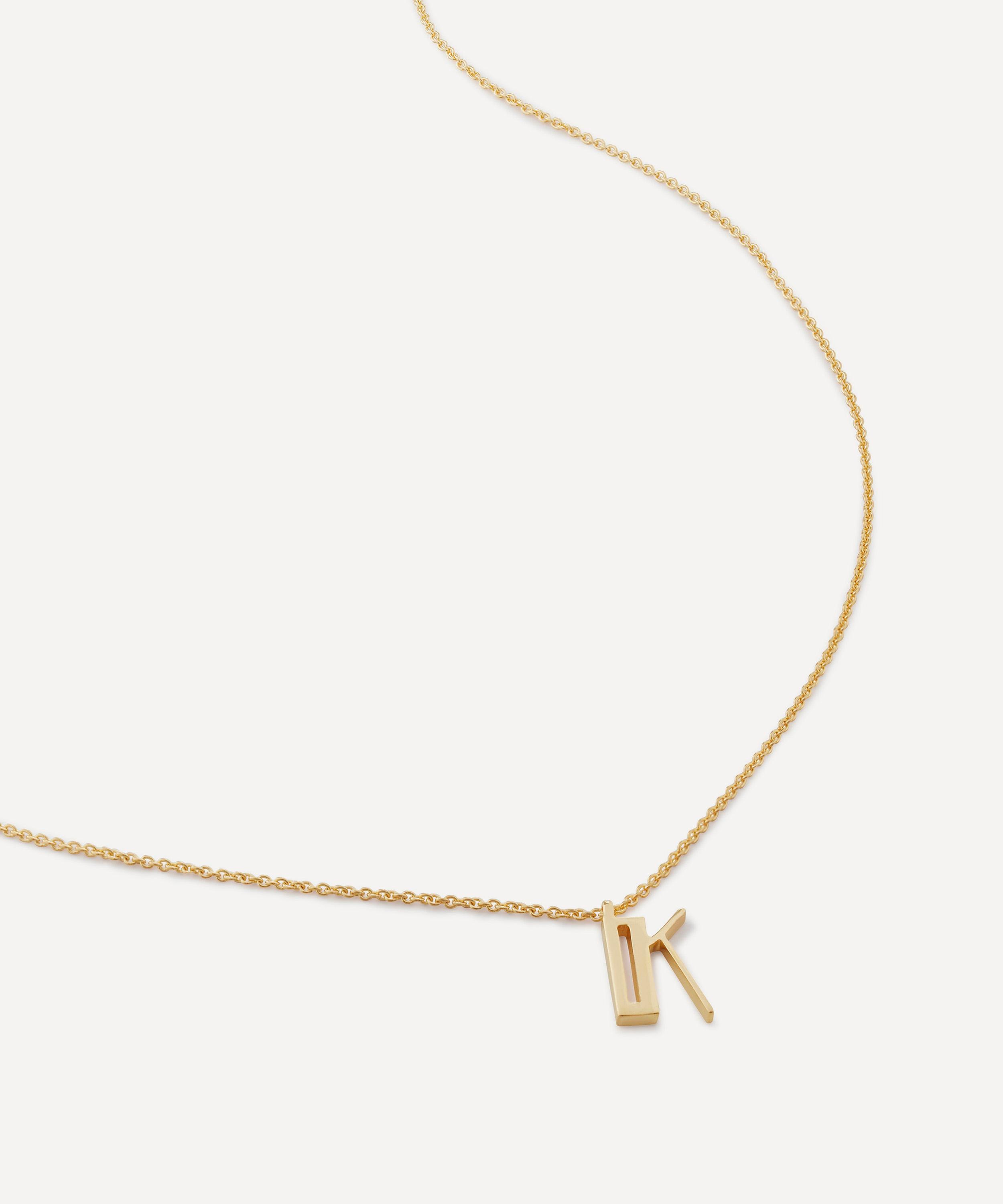 Monica Vinader - 18ct Gold Plated Vermeil Sterling Silver K Initial Alphabet Necklace image number 0