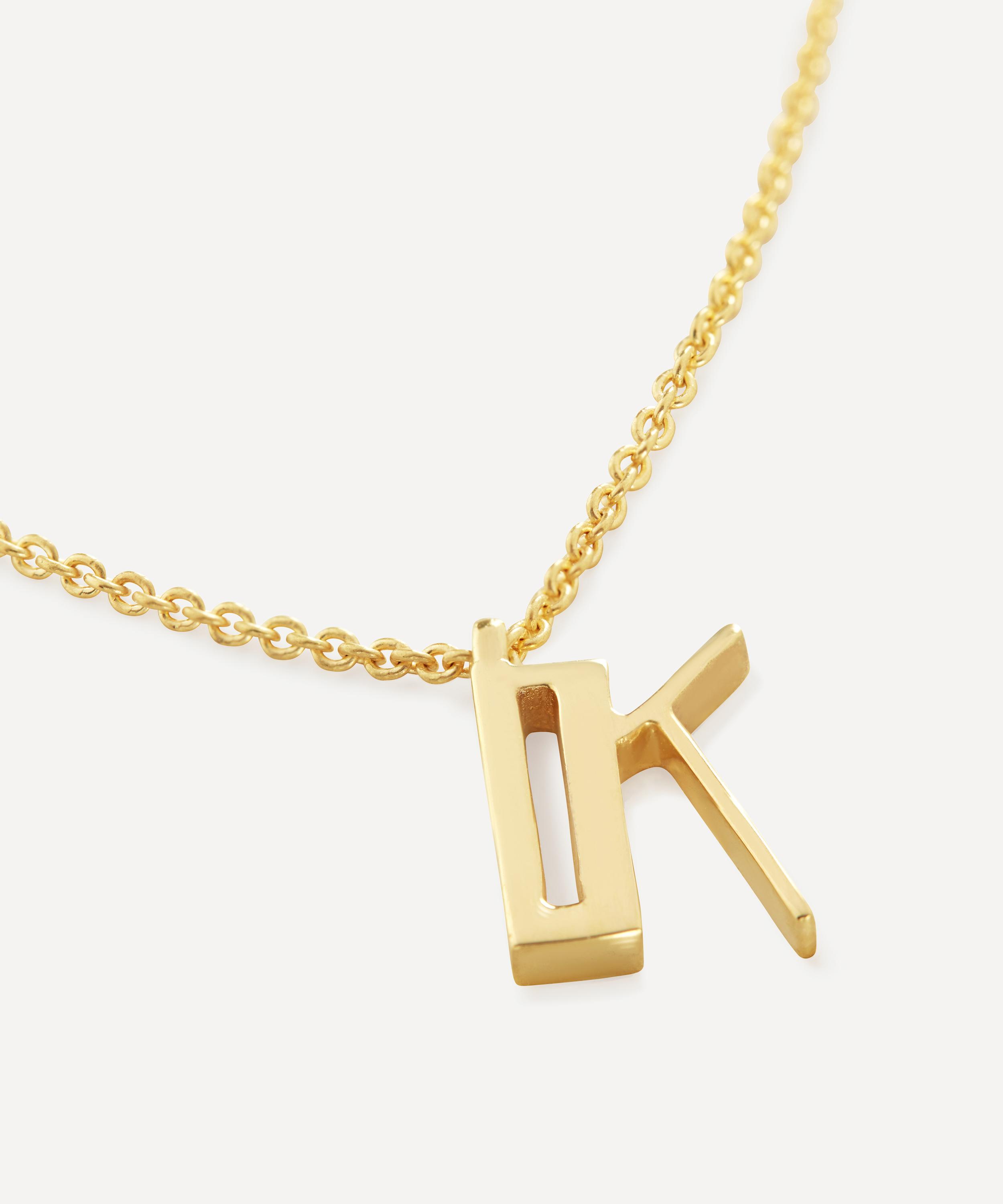 Monica Vinader - 18ct Gold Plated Vermeil Sterling Silver K Initial Alphabet Necklace image number 1