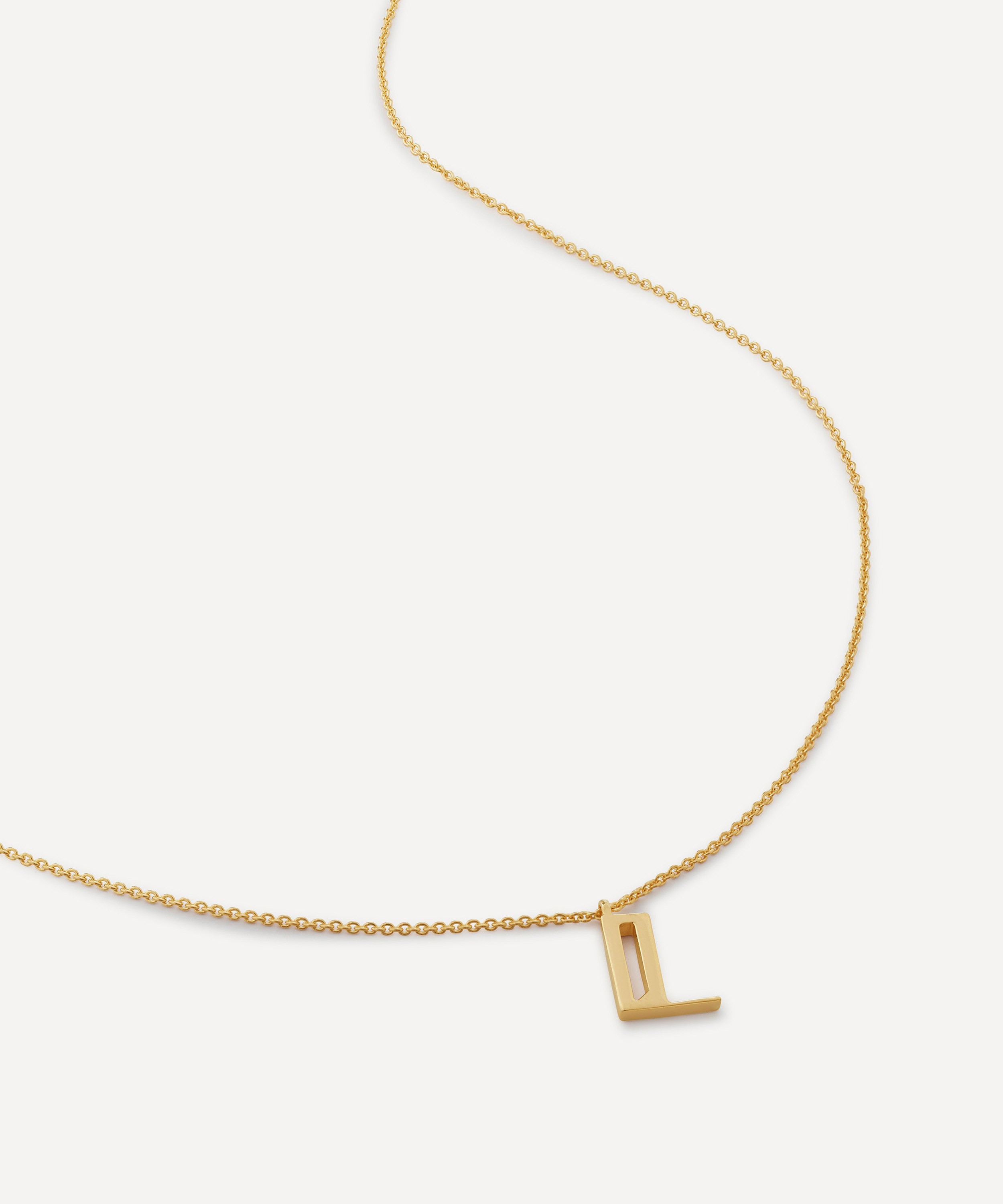 Monica Vinader - 18ct Gold Plated Vermeil Sterling Silver L Initial Alphabet Necklace image number 0