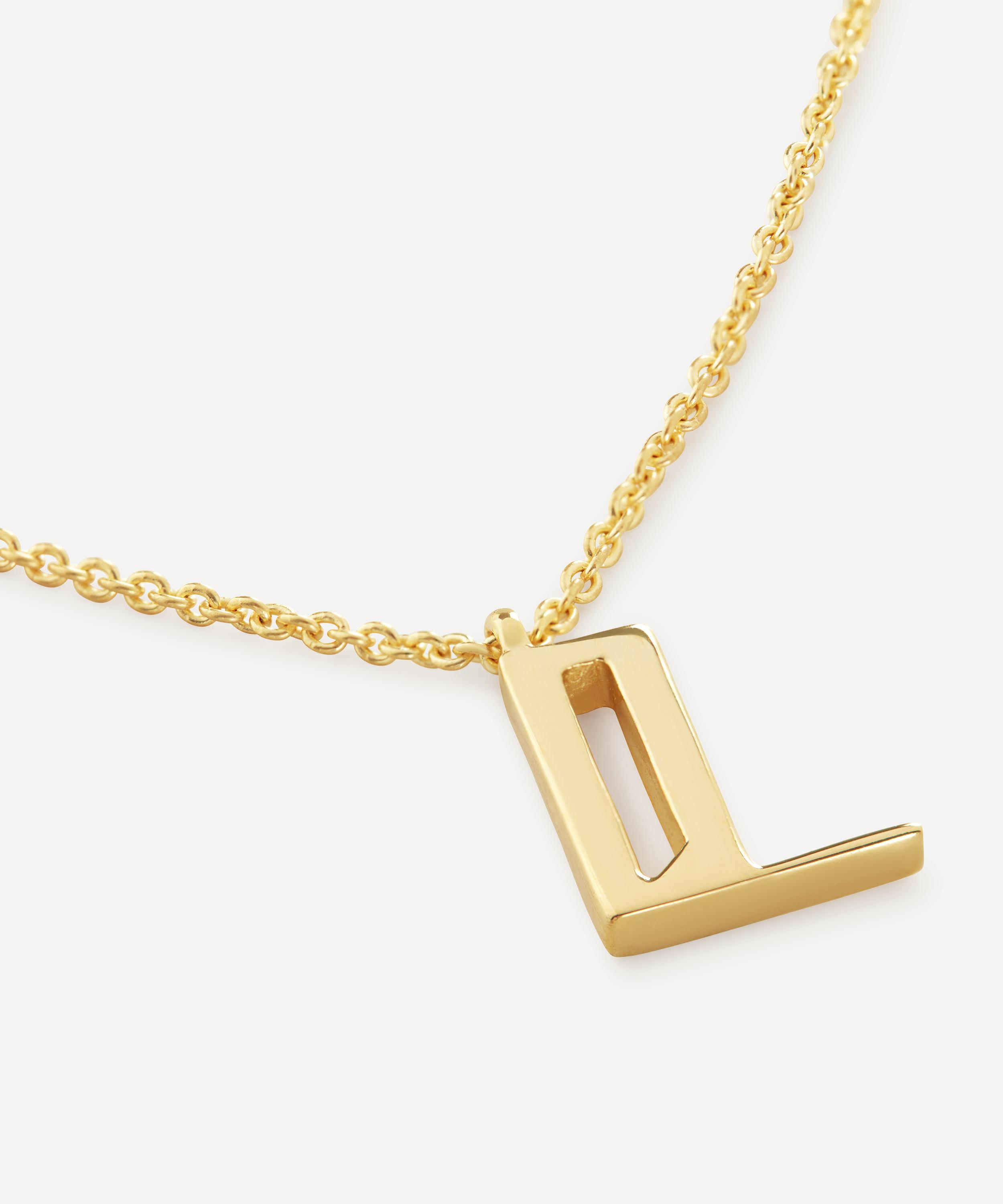 Monica Vinader - 18ct Gold Plated Vermeil Sterling Silver L Initial Alphabet Necklace image number 1