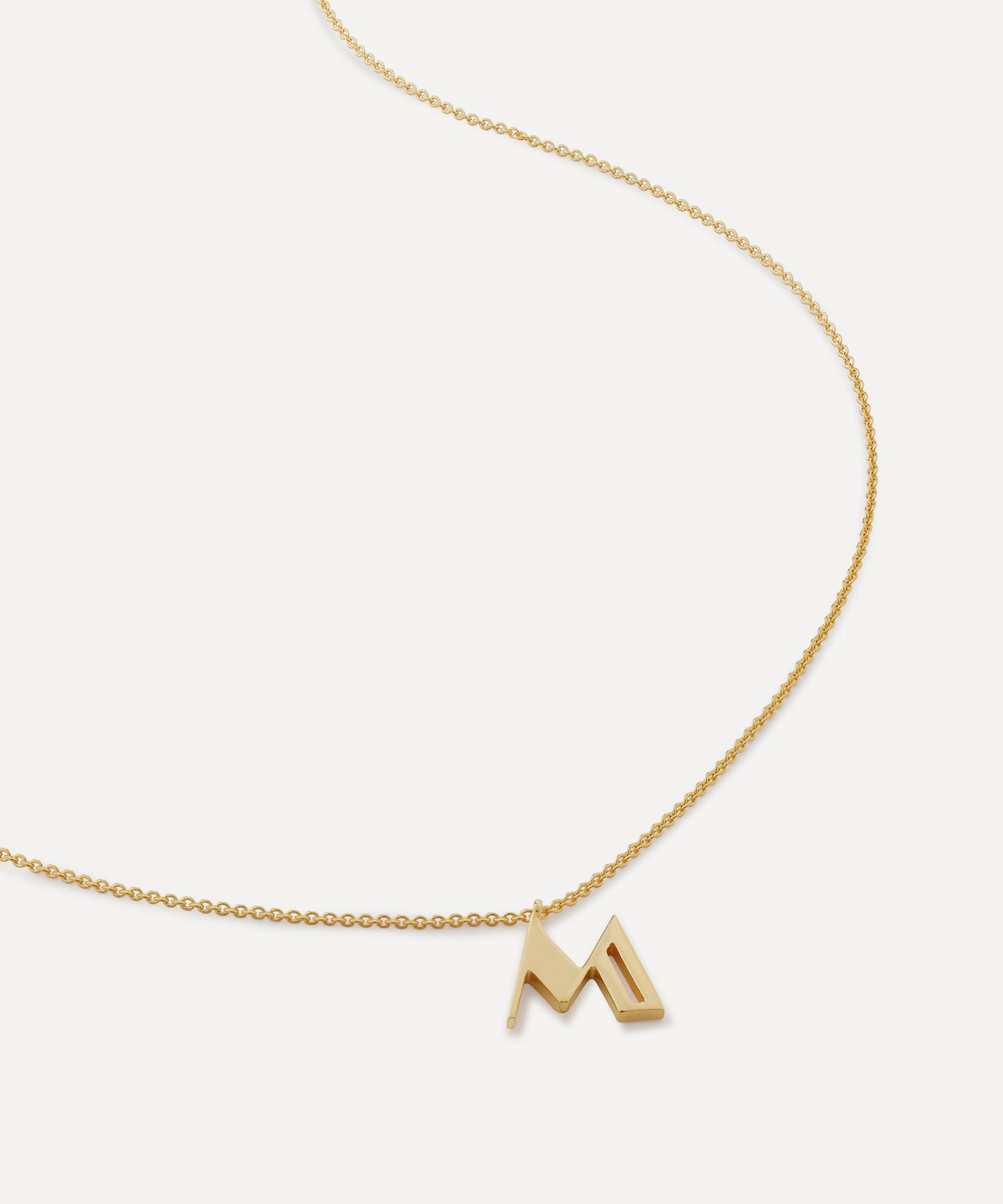 Monica Vinader - 18ct Gold Plated Vermeil Sterling Silver M Initial Alphabet Necklace image number 0