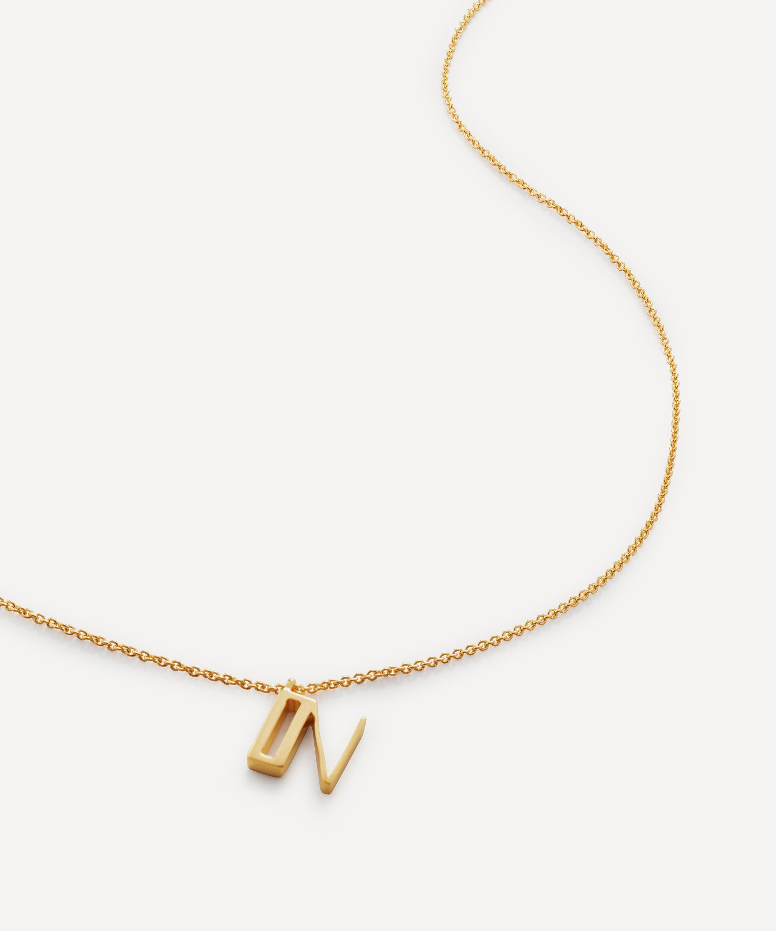 Monica Vinader - 18ct Gold Plated Vermeil Sterling Silver N Initial Alphabet Necklace image number 0