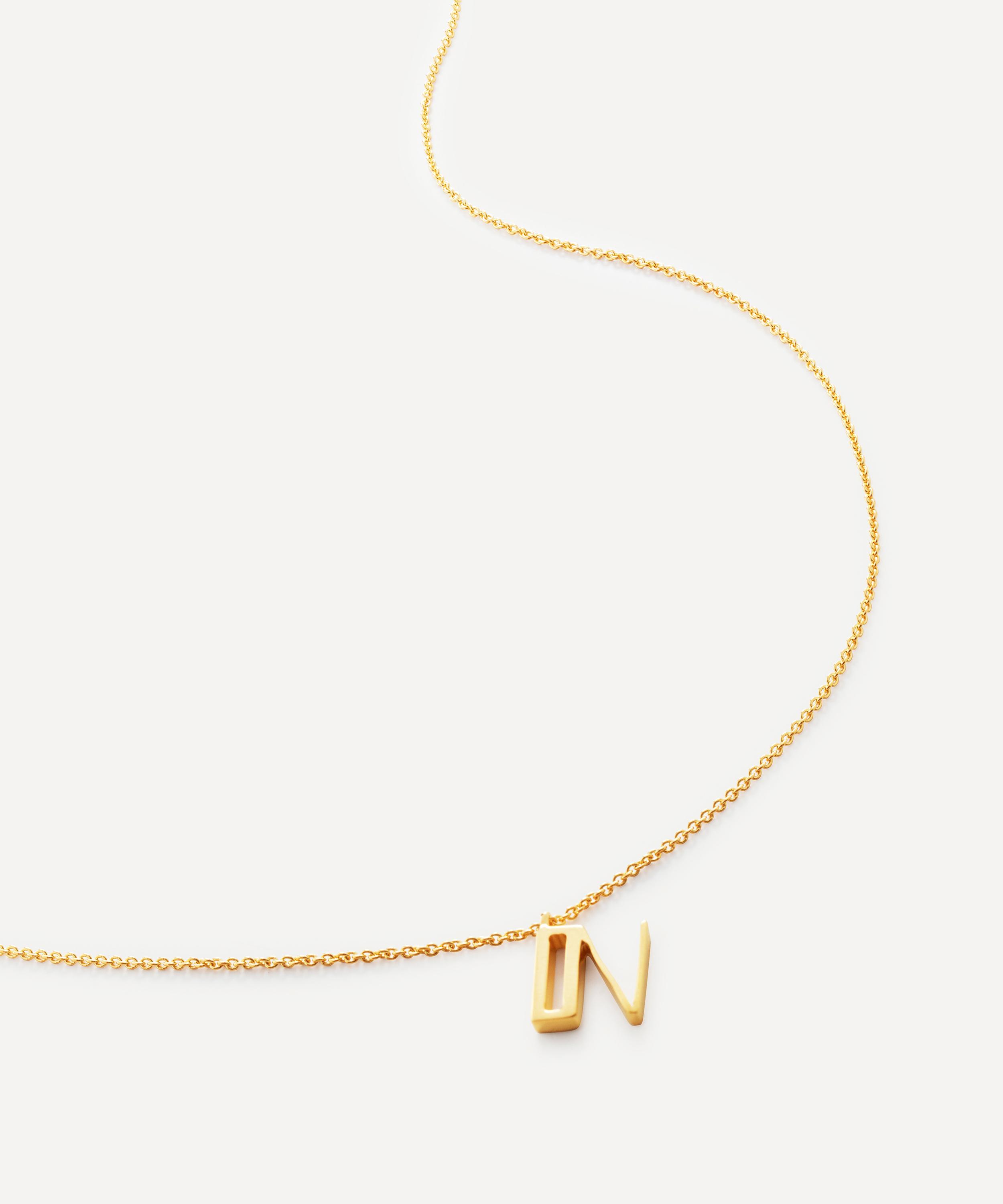 Monica Vinader - 18ct Gold Plated Vermeil Sterling Silver N Initial Alphabet Necklace image number 1