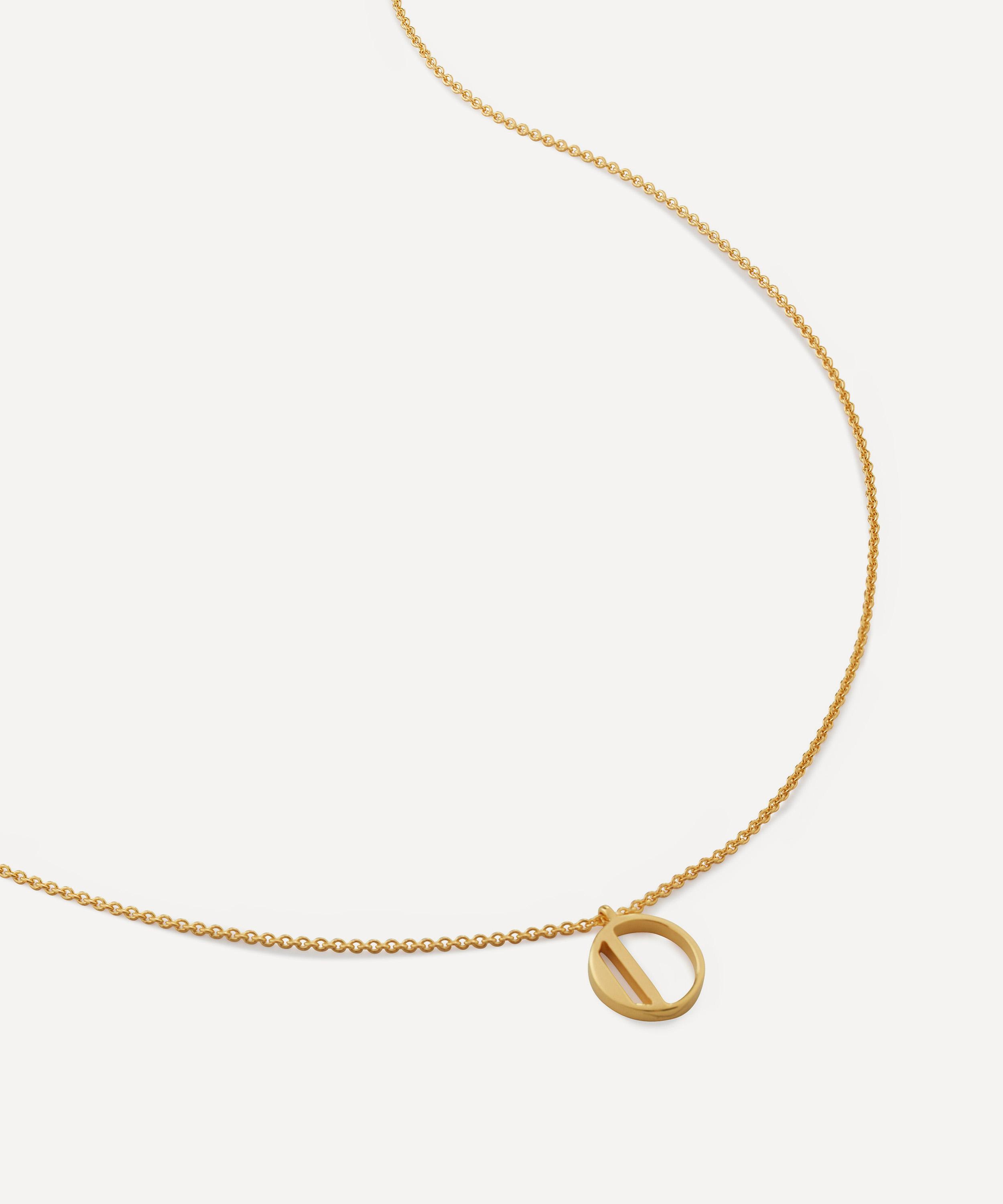 Monica Vinader - 18ct Gold Plated Vermeil Sterling Silver O Initial Alphabet Necklace image number 0