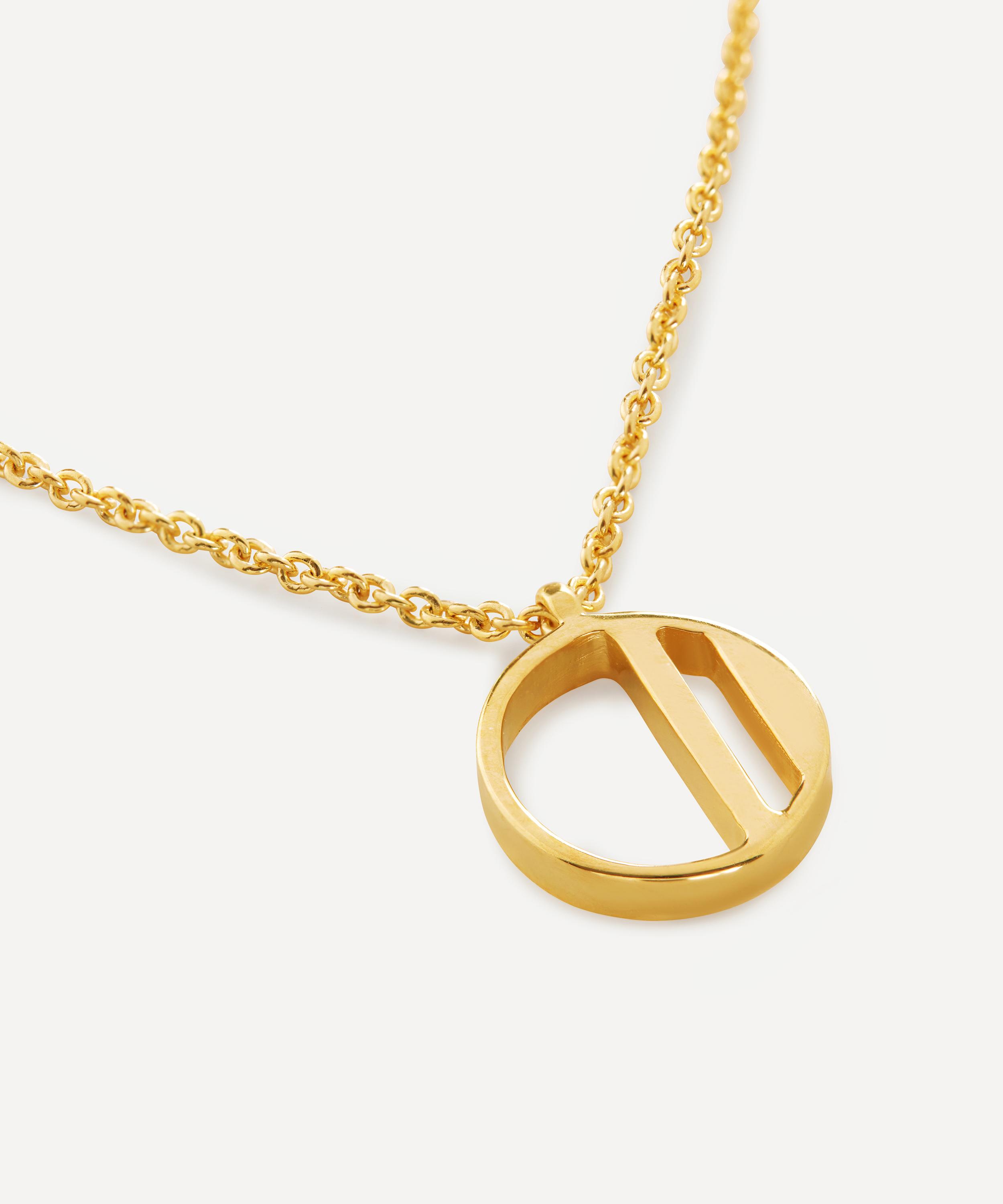 Monica Vinader - 18ct Gold Plated Vermeil Sterling Silver O Initial Alphabet Necklace image number 1