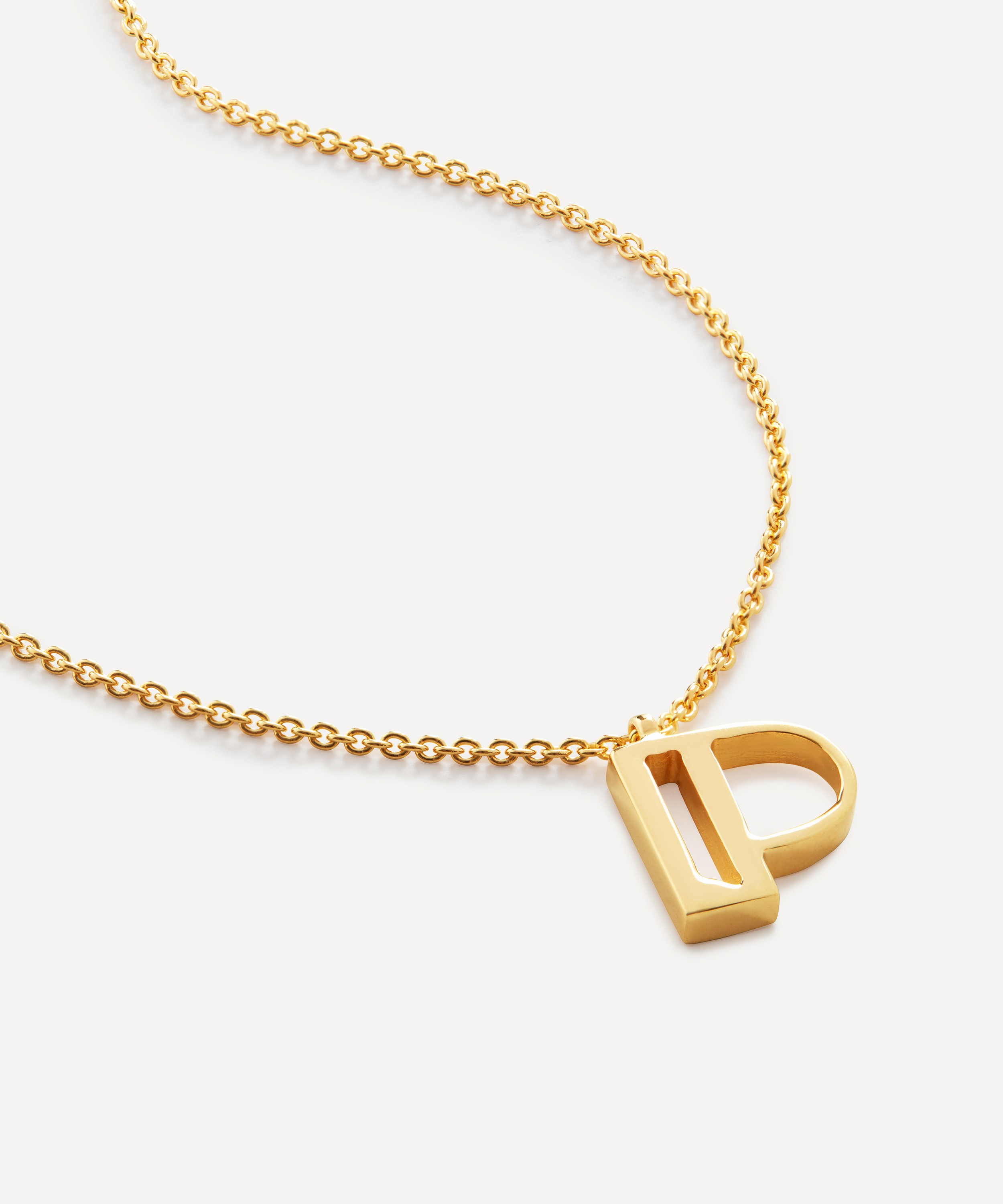 Monica Vinader - 18ct Gold Plated Vermeil Sterling Silver P Initial Alphabet Necklace image number 1