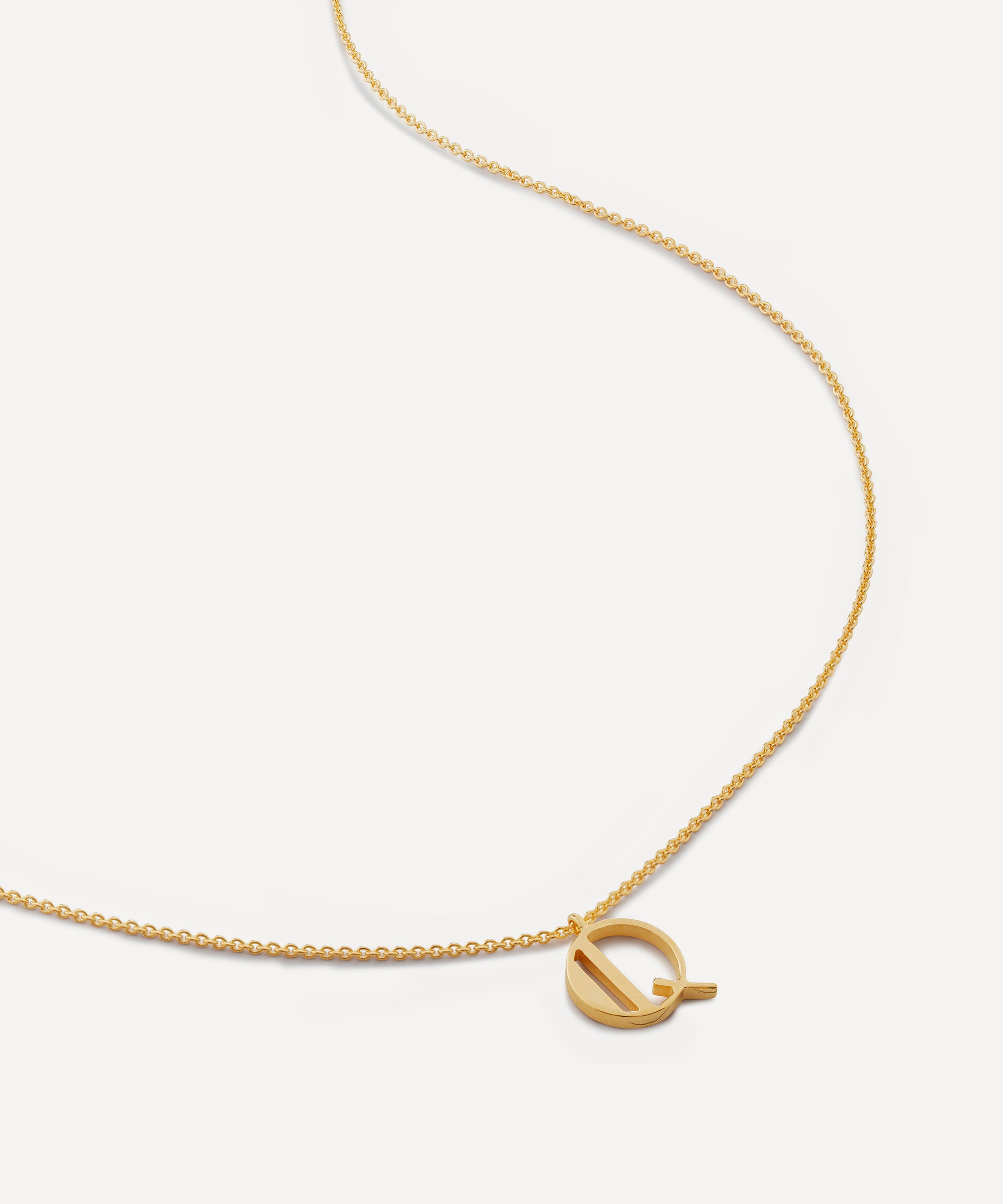 Monica Vinader - 18ct Gold Plated Vermeil Sterling Silver Q Initial Alphabet Necklace image number 0