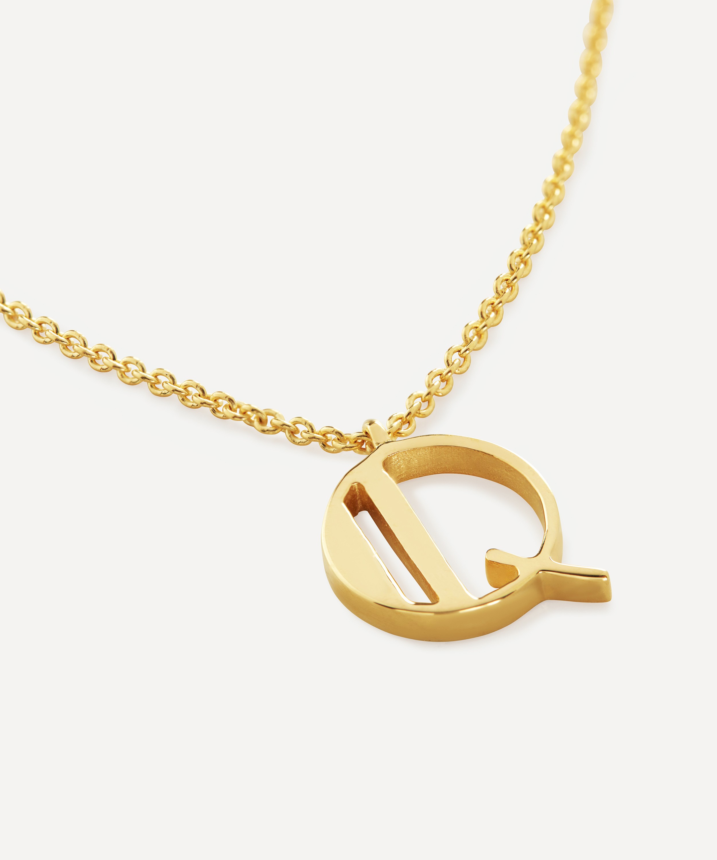 Monica Vinader - 18ct Gold Plated Vermeil Sterling Silver Q Initial Alphabet Necklace image number 1