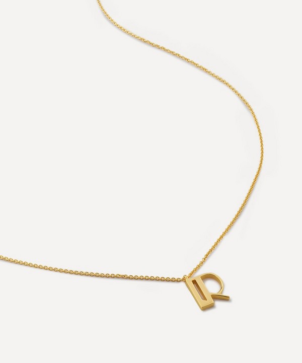 Monica Vinader - 18ct Gold Plated Vermeil Sterling Silver R Initial Alphabet Necklace image number null