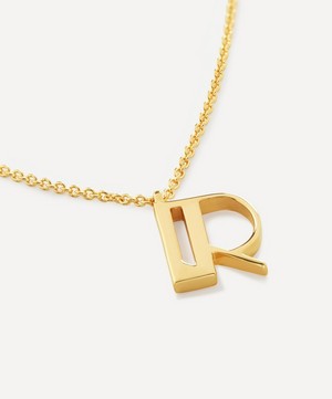 Monica Vinader - 18ct Gold Plated Vermeil Sterling Silver R Initial Alphabet Necklace image number 1