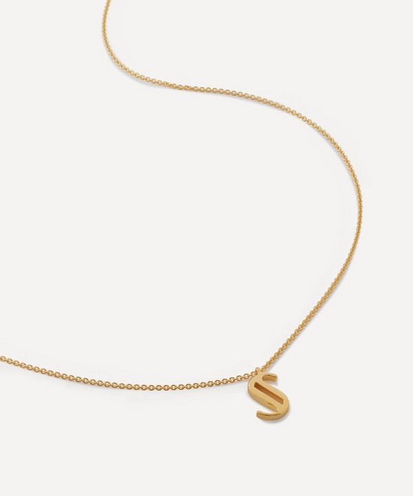 Monica Vinader - 18ct Gold Plated Vermeil Sterling Silver S Initial Alphabet Necklace image number null