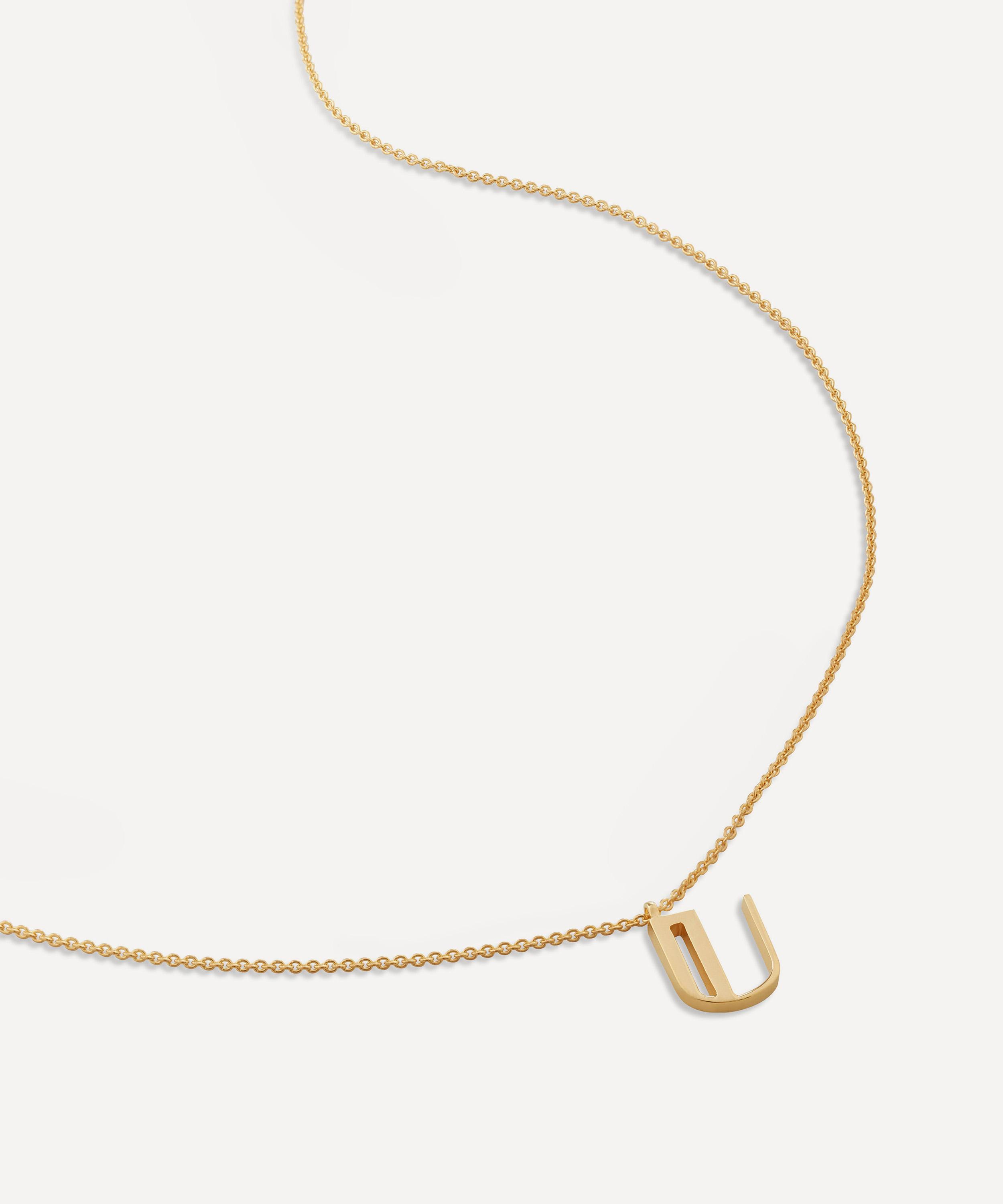 Monica Vinader - 18ct Gold Plated Vermeil Sterling Silver U Initial Alphabet Necklace image number 0
