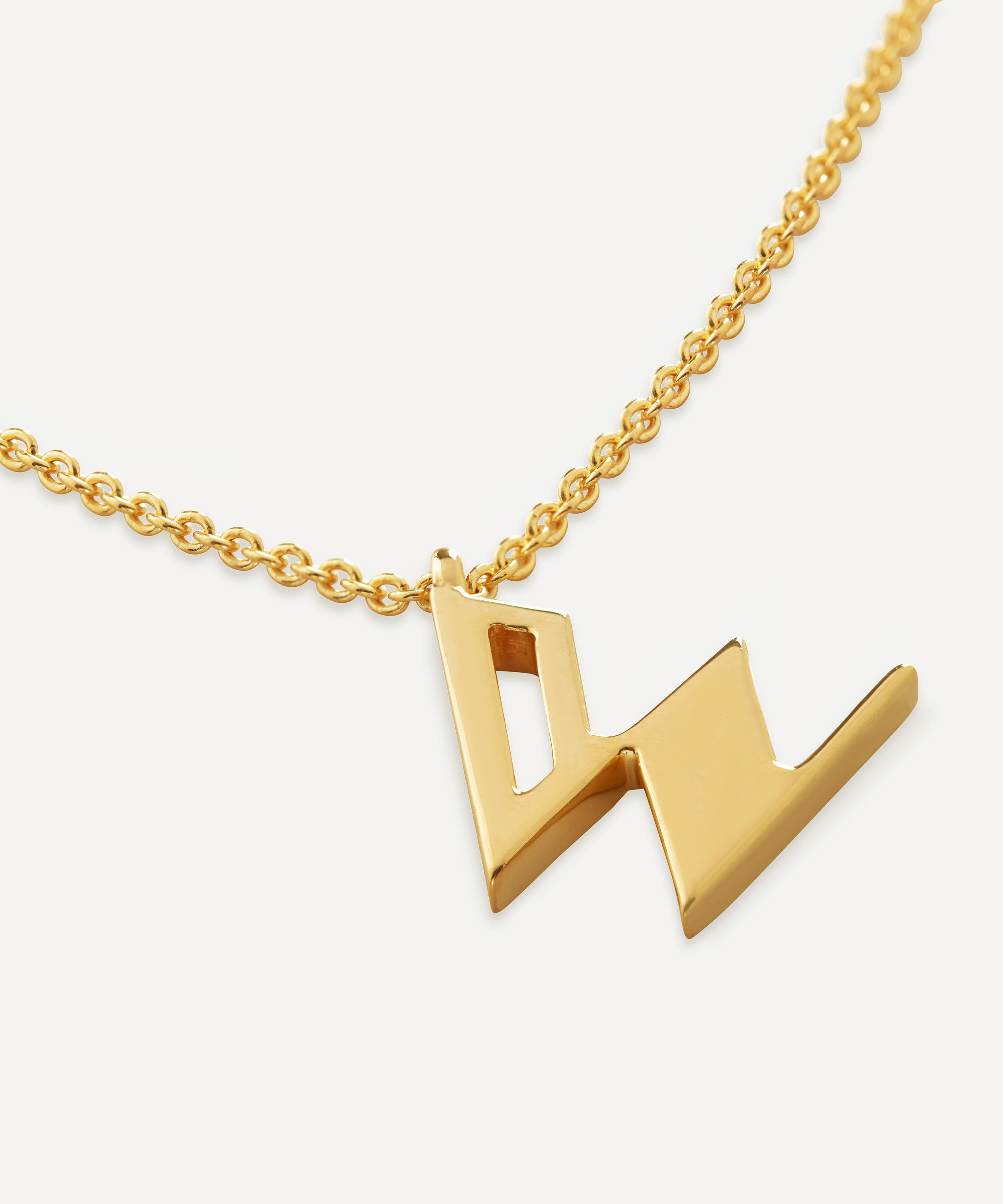 Monica Vinader - 18ct Gold Plated Vermeil Sterling Silver W Initial Alphabet Necklace image number 1