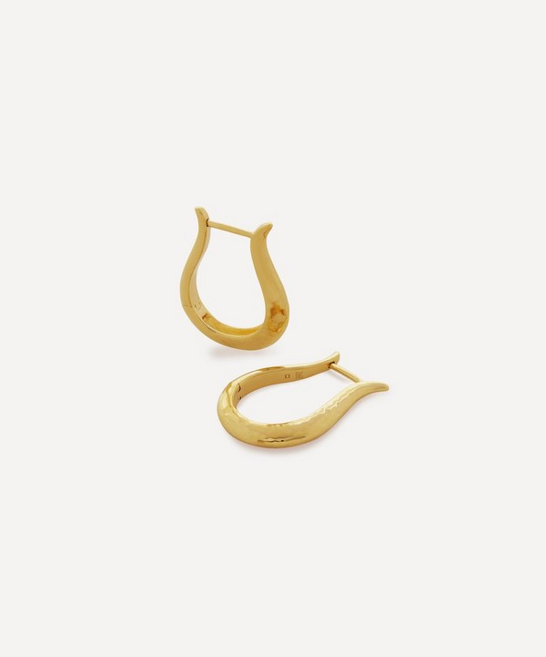 Monica Vinader - 18ct Gold Plated Vermeil Sterling Silver Deia Lyre Medium Hoop Earrings image number null