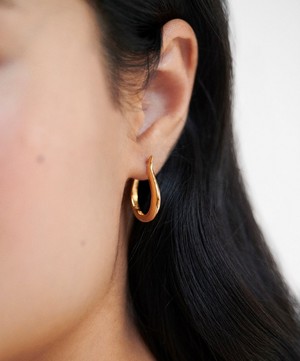 Monica Vinader - 18ct Gold Plated Vermeil Sterling Silver Deia Lyre Medium Hoop Earrings image number 1