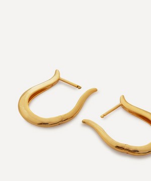 Monica Vinader - 18ct Gold Plated Vermeil Sterling Silver Deia Lyre Medium Hoop Earrings image number 2