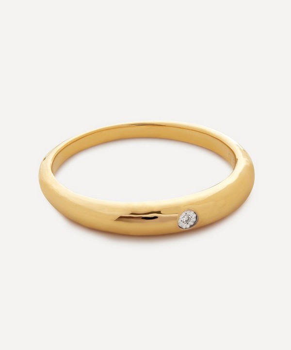 Monica Vinader - 18ct Gold Plated Vermeil Sterling Silver Deia Mini Diamond Ring image number null