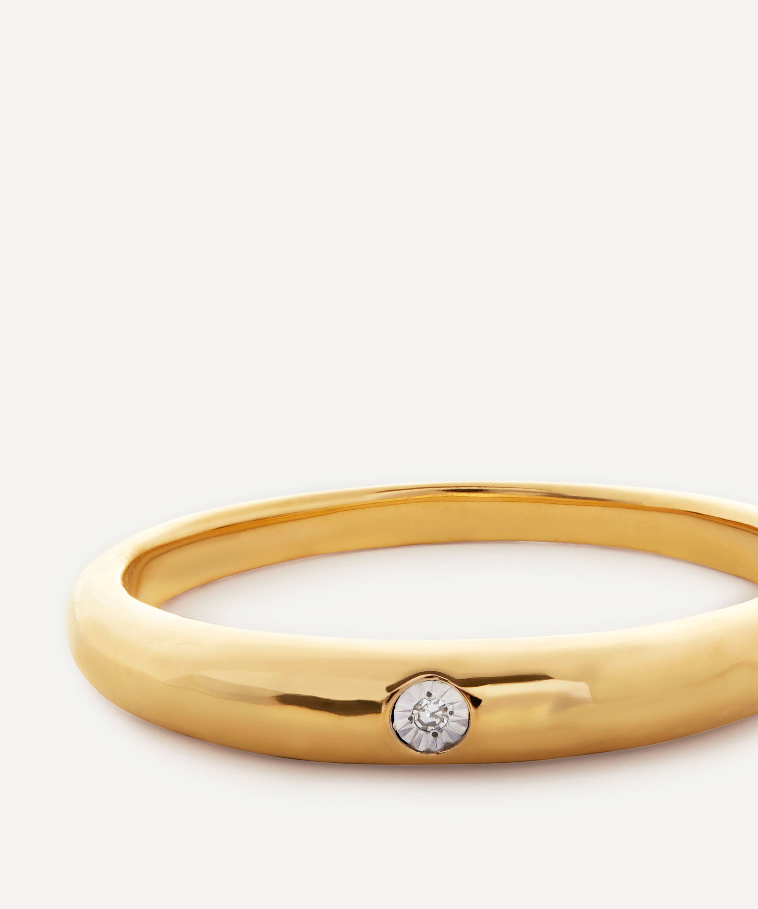 Monica Vinader 18ct Gold Plated Vermeil Silver Deia Diamond Ring