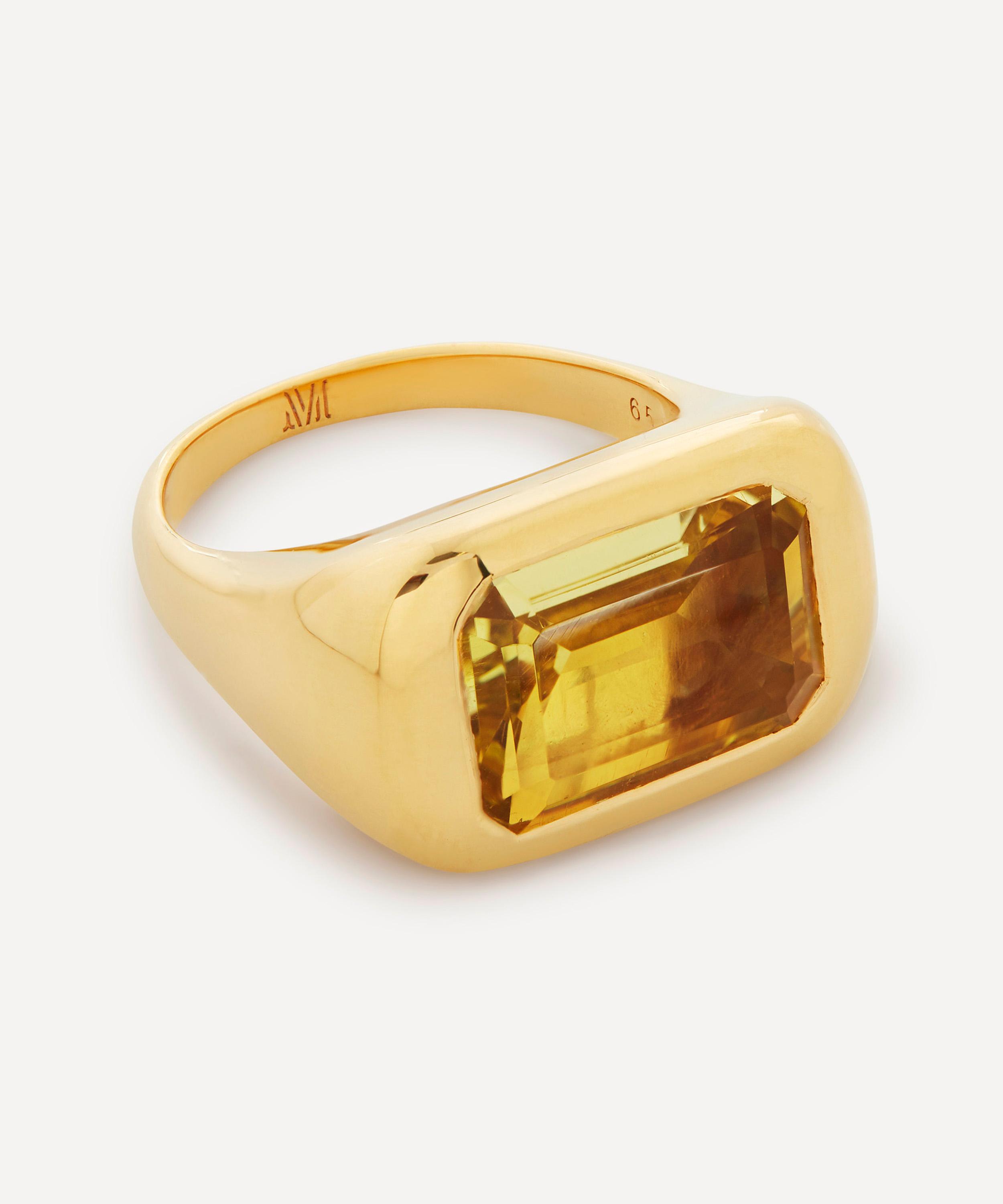 Monica Vinader - 18ct Gold Plated Vermeil Sterling Silver Power Lemon Quartz Cocktail Ring image number 0