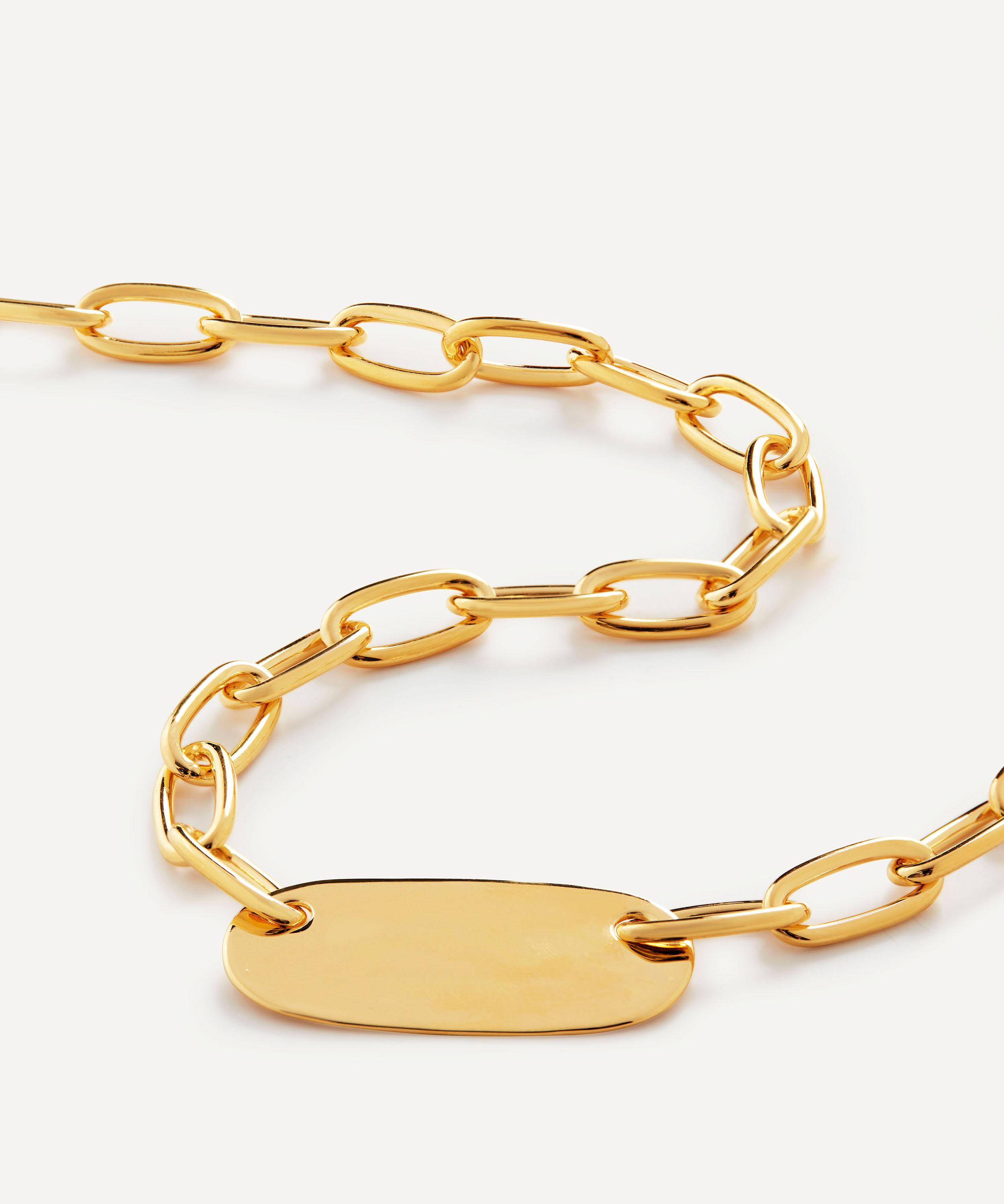 Monica Vinader - 18ct Gold Plated Vermeil Sterling Silver ID Oval Charm Necklace image number 2