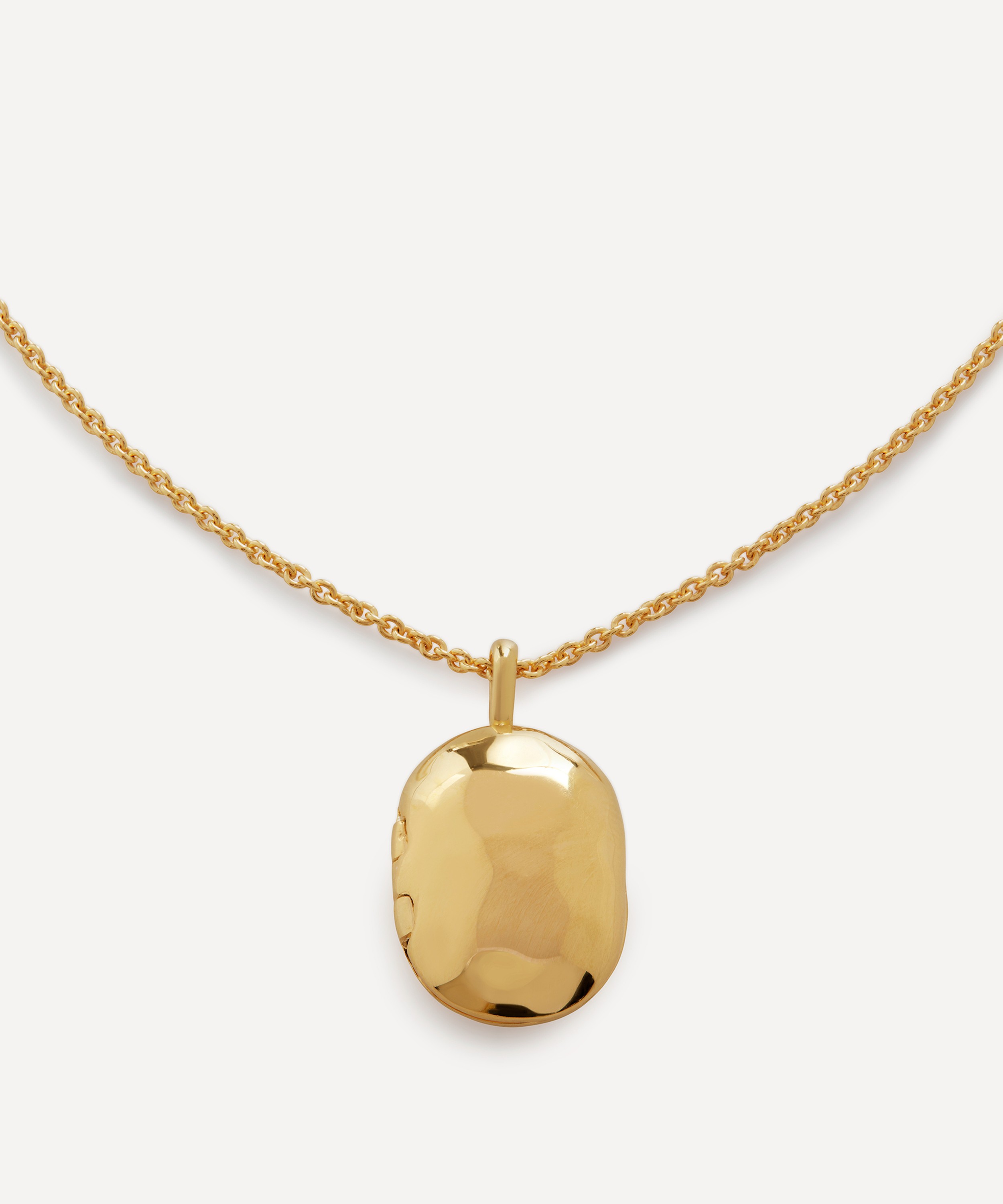 Monica Vinader - 18ct Gold Plated Vermeil Sterling Silver ID Mini Locket Necklace image number 1