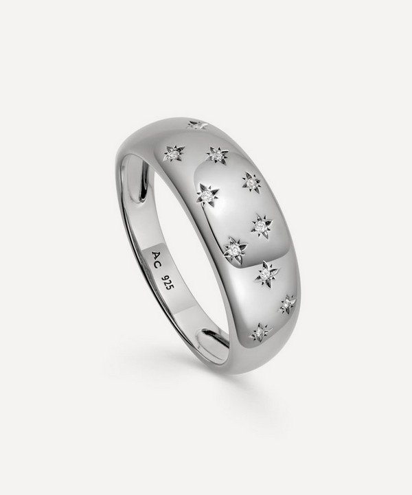 Astley Clarke - Sterling Silver Celestial Tiny Star Wide Band Ring image number null