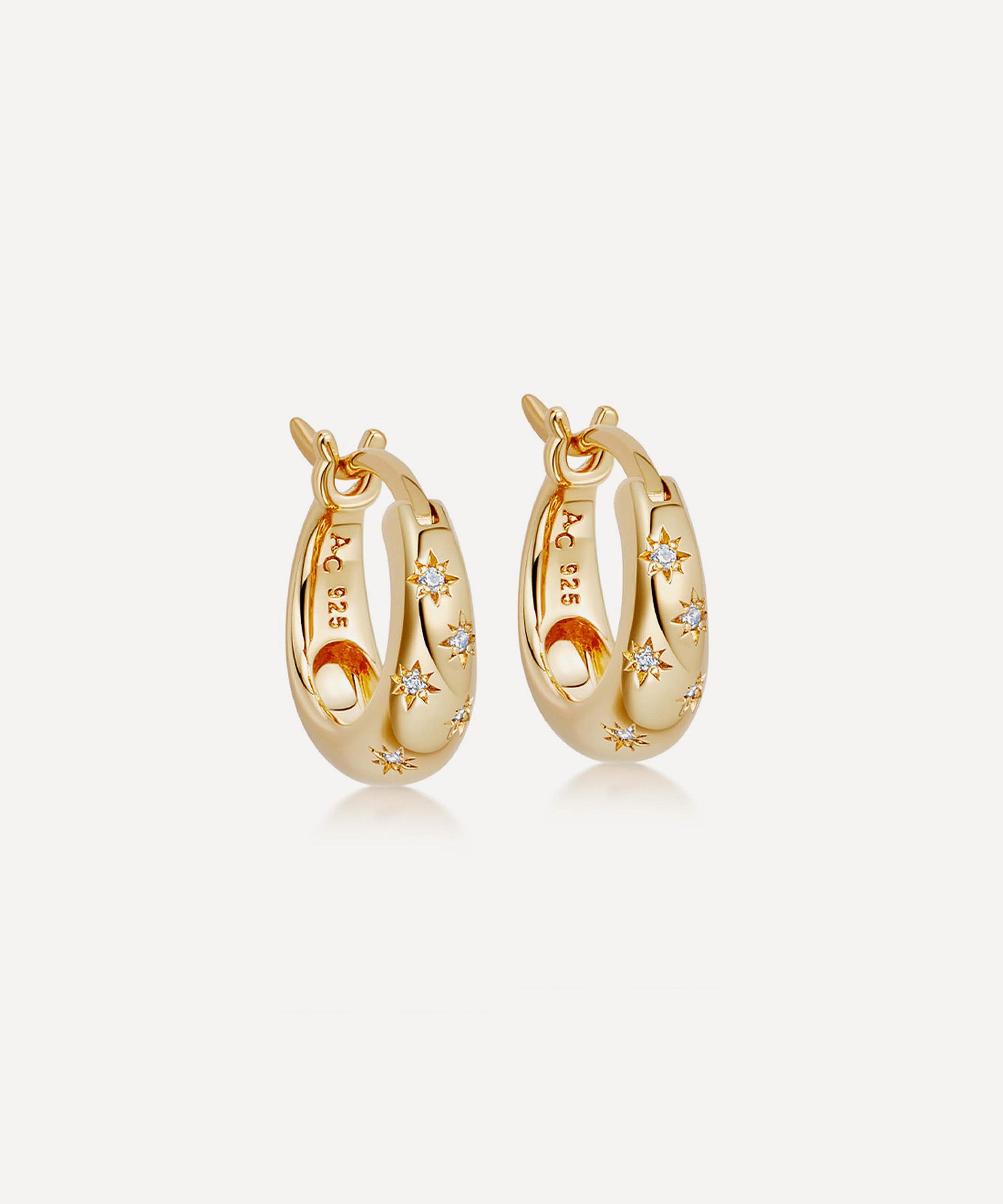 Astley Clarke - 18ct Gold-Plated Vermeil Silver Mini Tiny Star Hoop Earrings image number 0