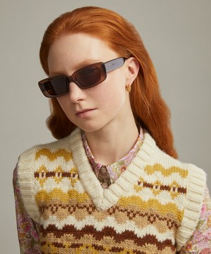 DMY BY DMY - Preston Rectangular Transparent Brown Sunglasses image number 1