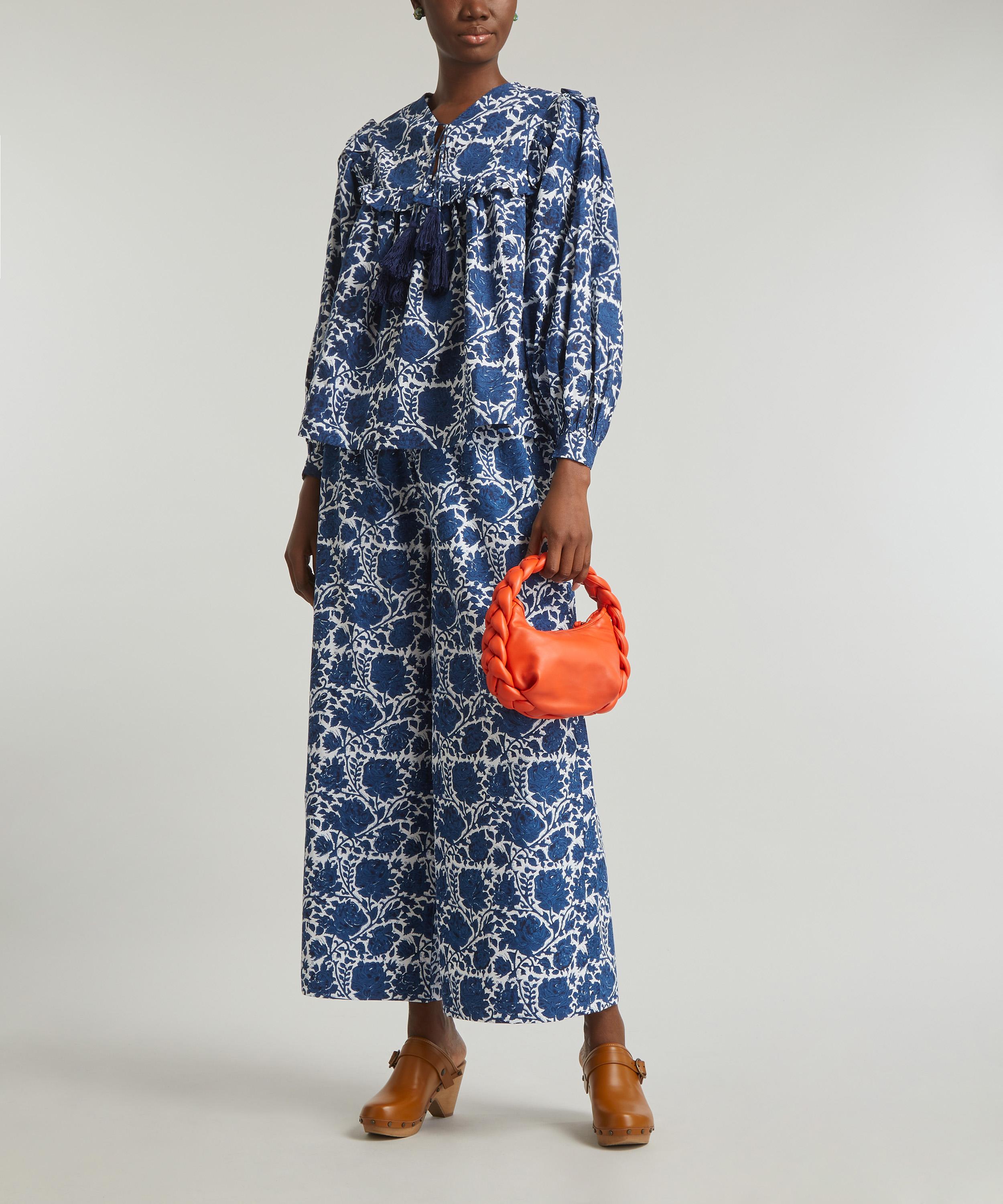 SZ Blockprints - Indigo Rose Drawstring Trousers image number 1