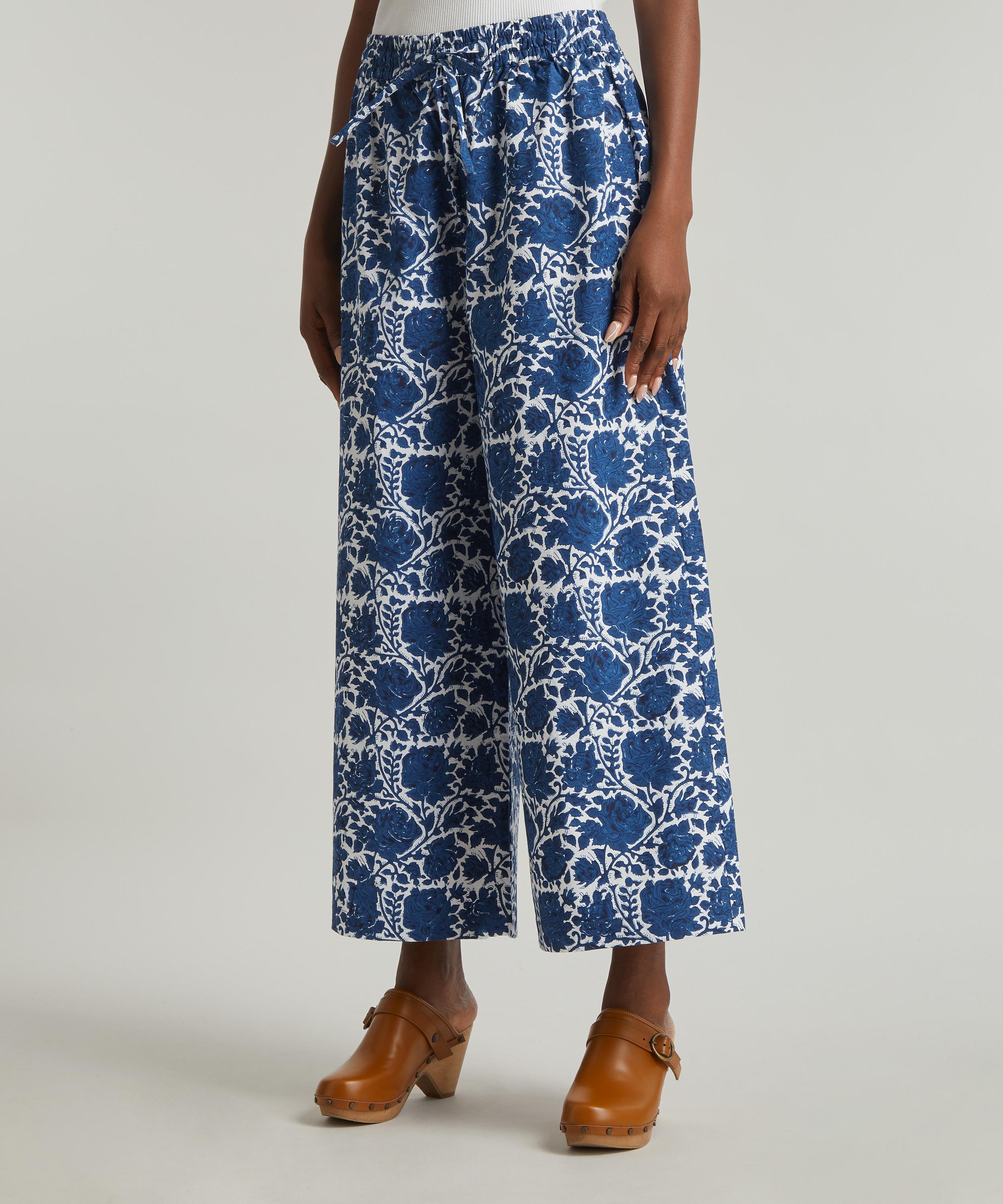 SZ Blockprints - Indigo Rose Drawstring Trousers image number 2