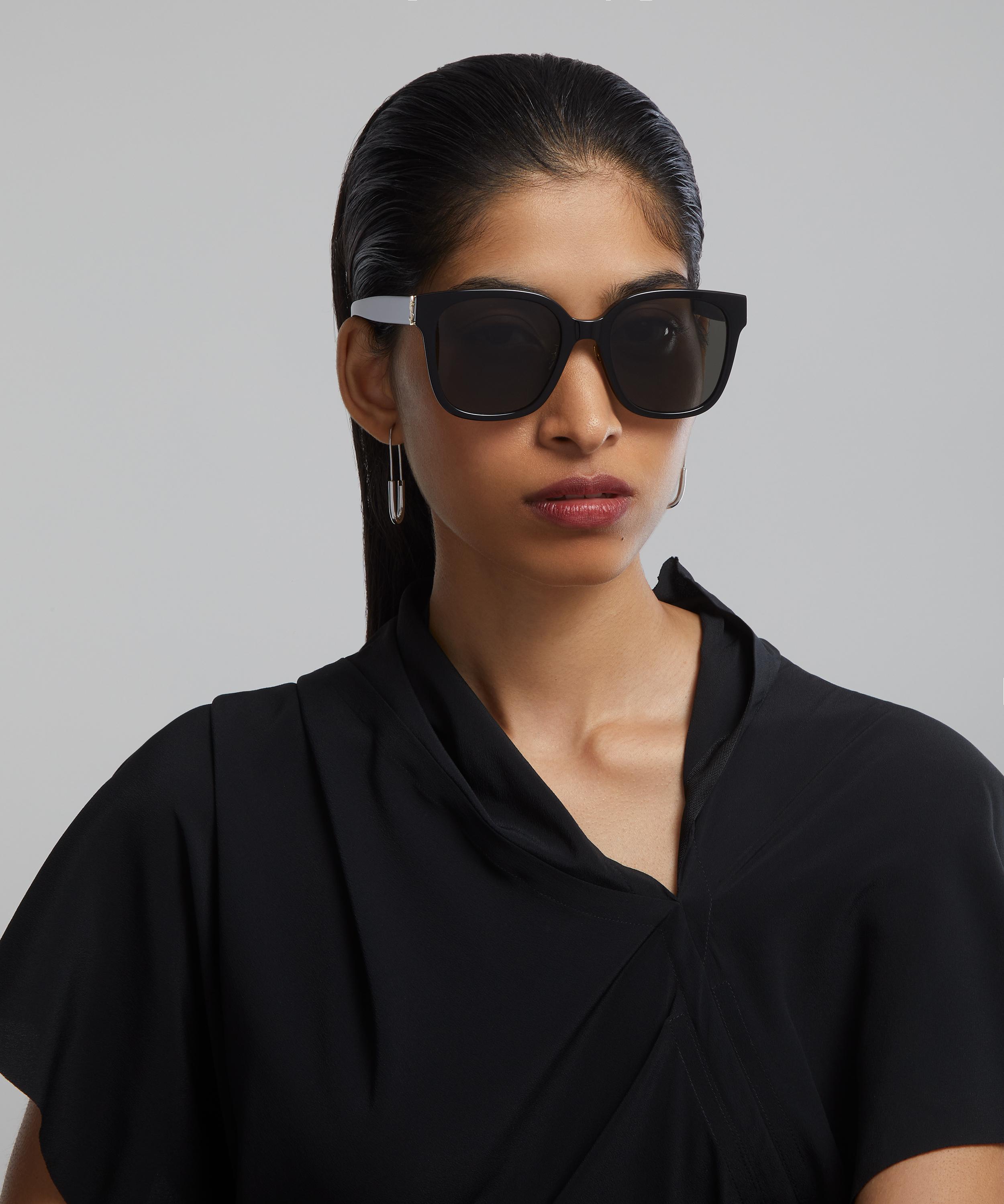 Saint Laurent - Square Acetate Logo Sunglasses image number 1