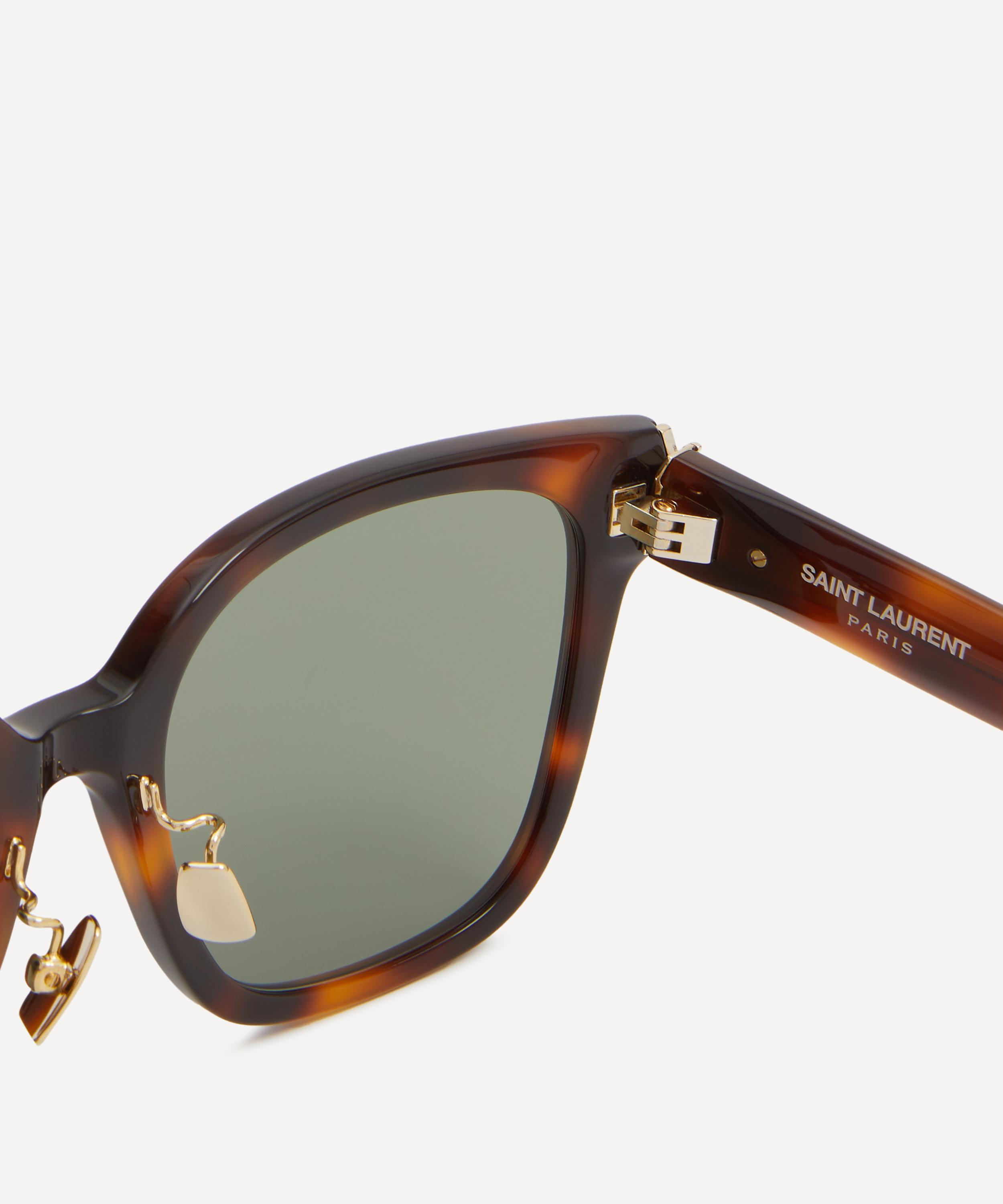 Saint Laurent - Square Acetate Havana Logo Sunglasses image number 3