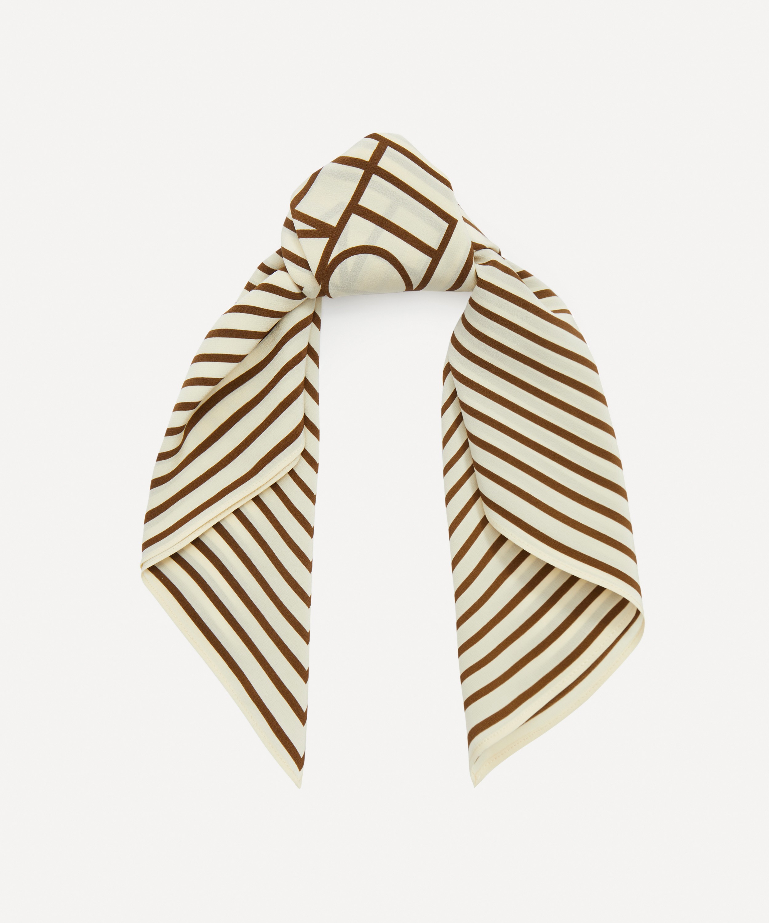 Knotted monogram silk scarf brown – TOTEME