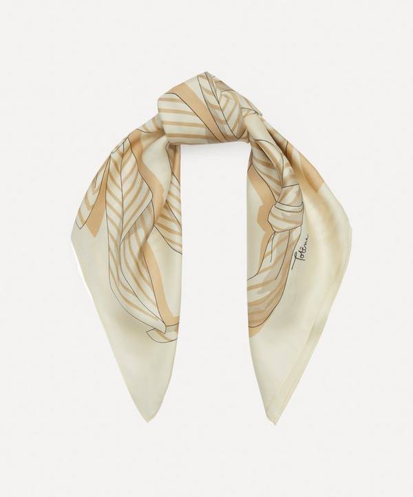 Toteme - Knotted Monogram Silk Scarf image number 0