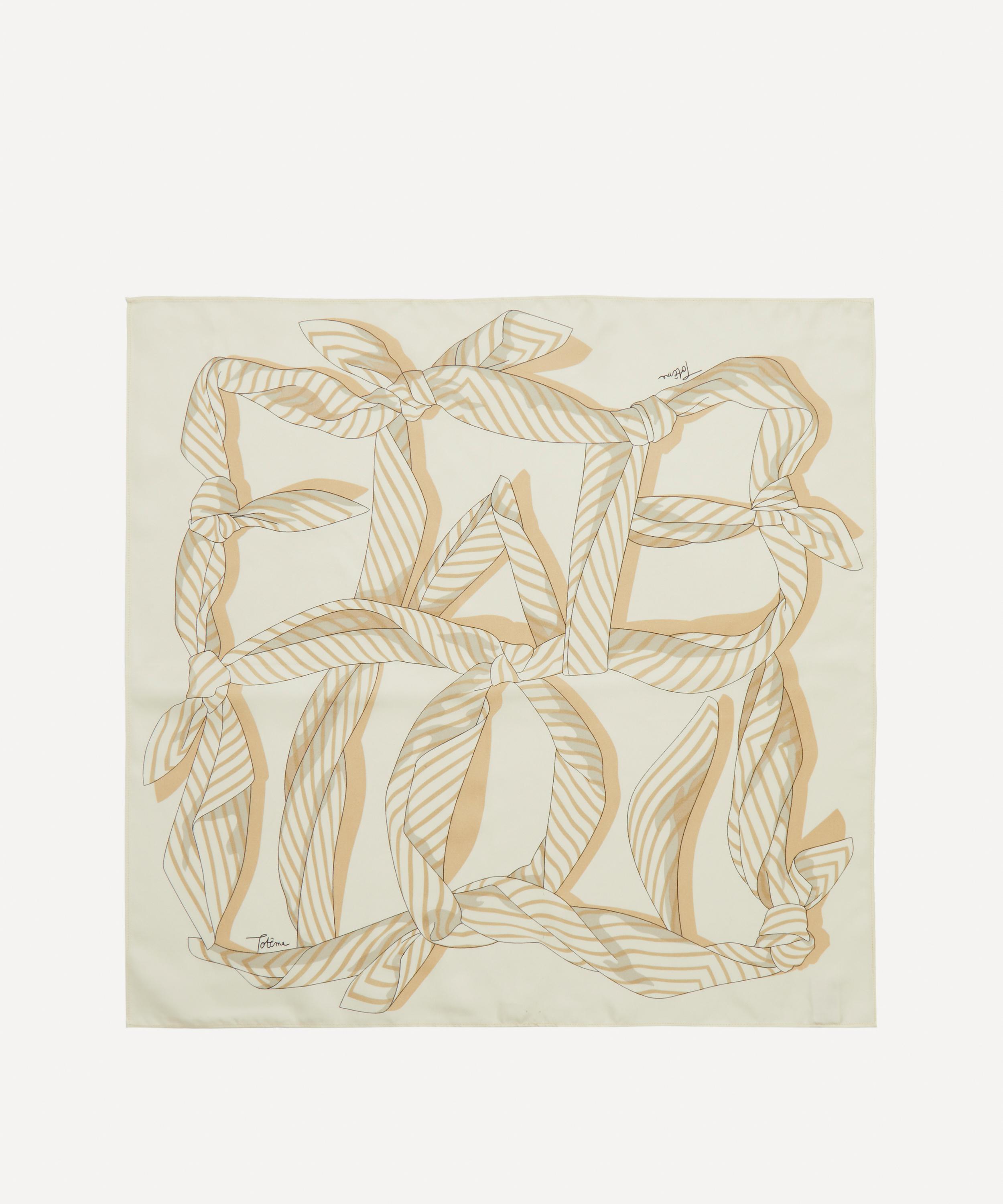 Toteme - Knotted Monogram Silk Scarf image number 1