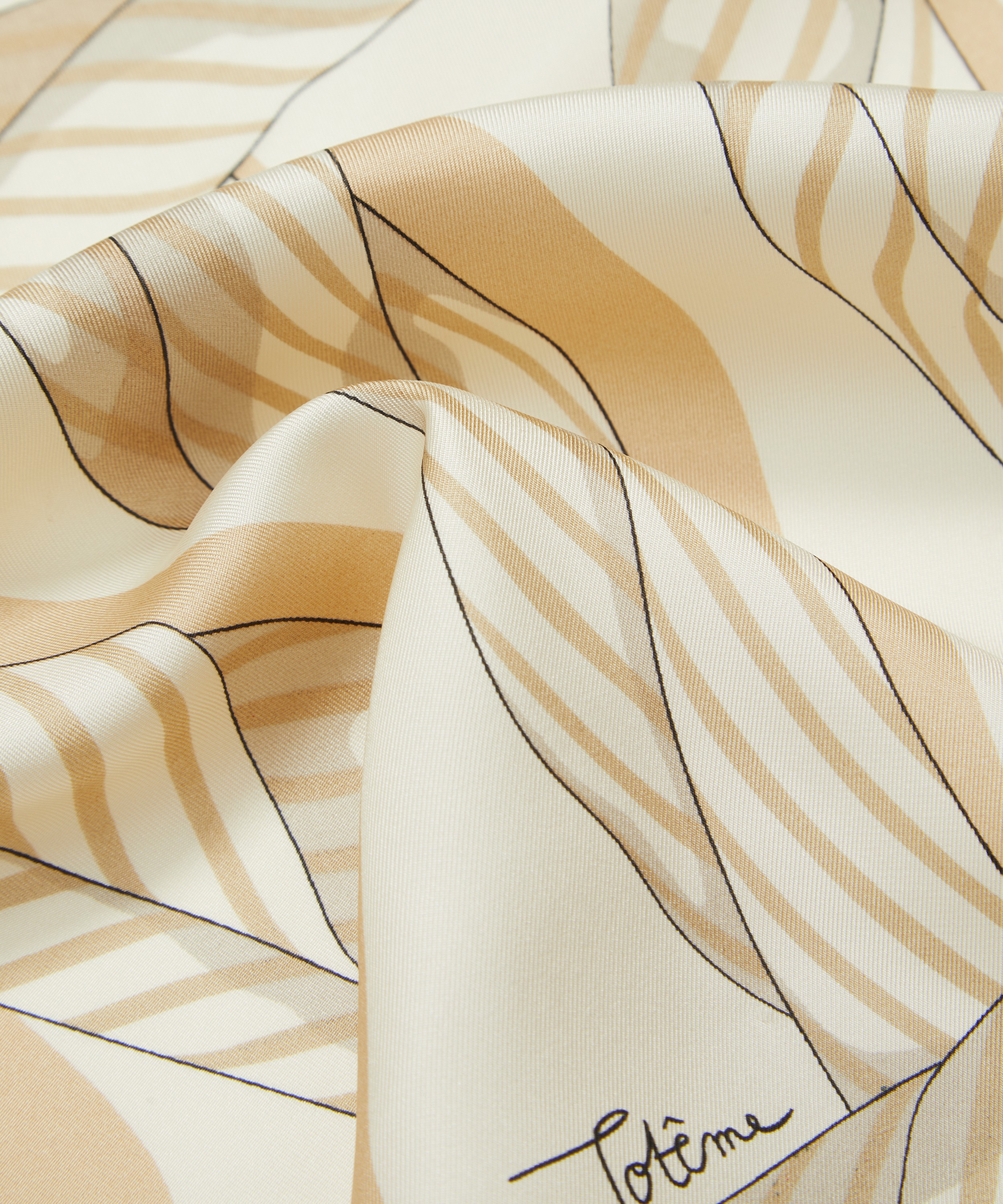 Totême Printed Silk Twill Scarf in Metallic