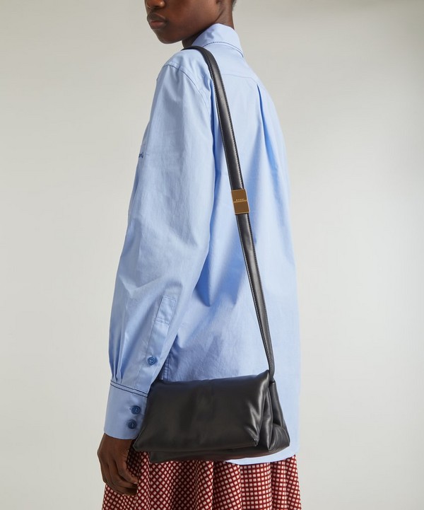 Marni - Prisma Small Black Leather Shoulder Bag image number null