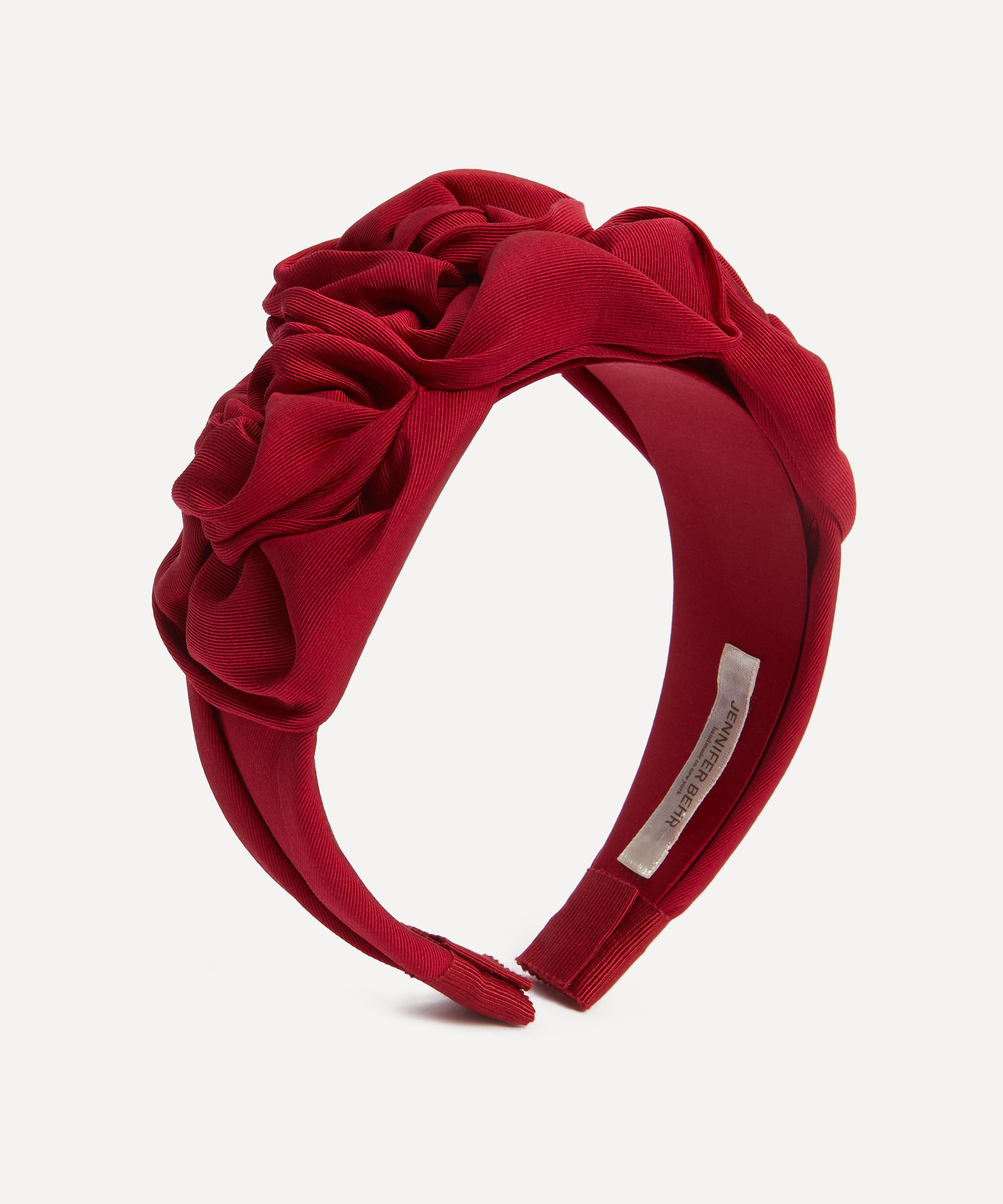 Jennifer Behr - Triple Rosette Silk Faille Headband image number 0